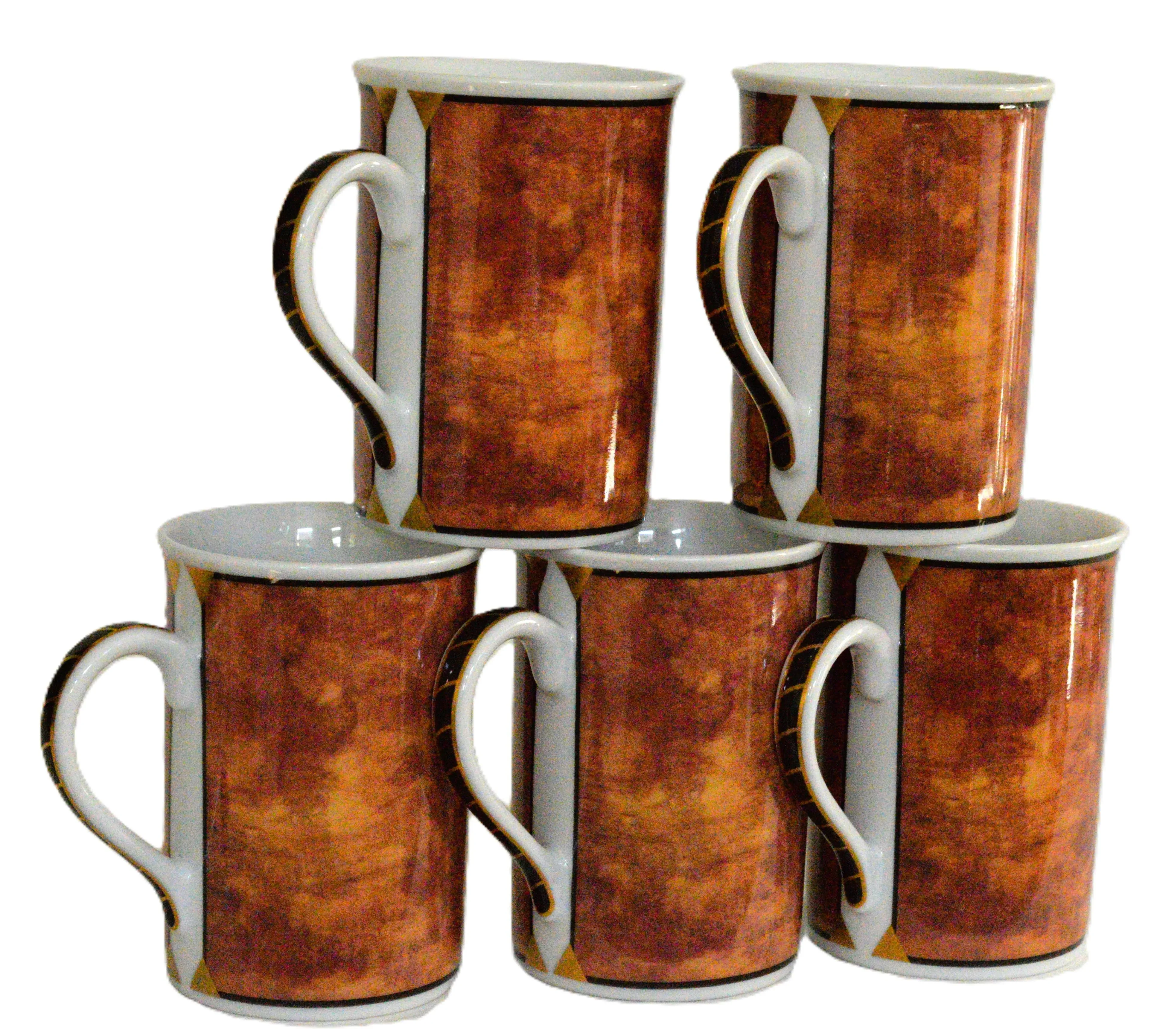 Lynn Chase African Portraits 24k Trim Coffee Mugs- Set of 5 | Chairish