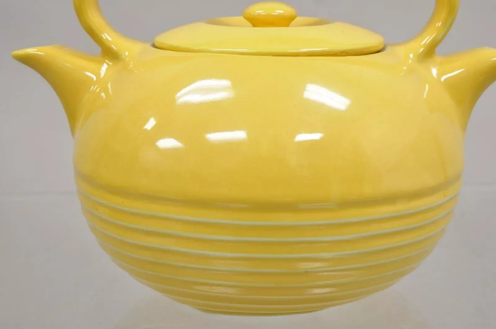 Vintage Invento Products Hall China Yellow Art Deco Twin