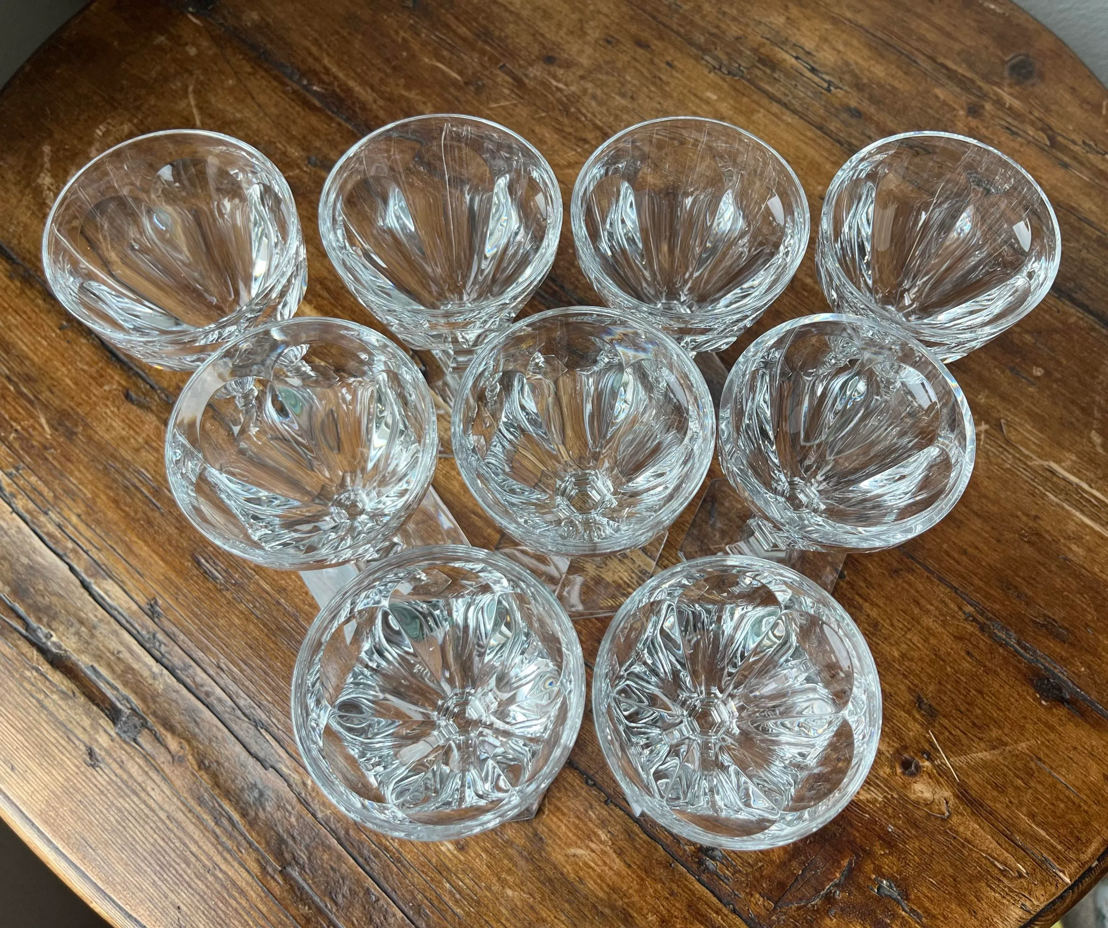 Baccarat Crystal Harcourt Pattern Claret Wine Glasses/Goblets- Set