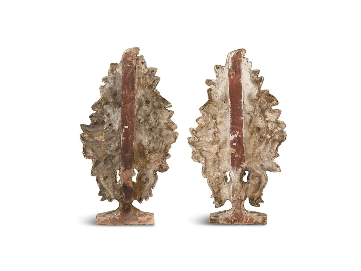 Pair of 18th Century Italian Baroque Papier-Mache Garnitures