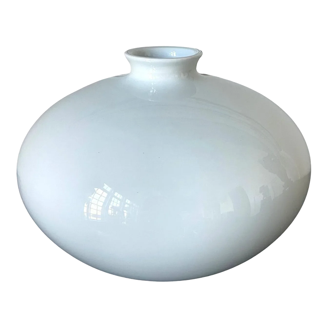 Contemporary Japanese White Glaze Ceramic Vase by Manji Inoue Chairish