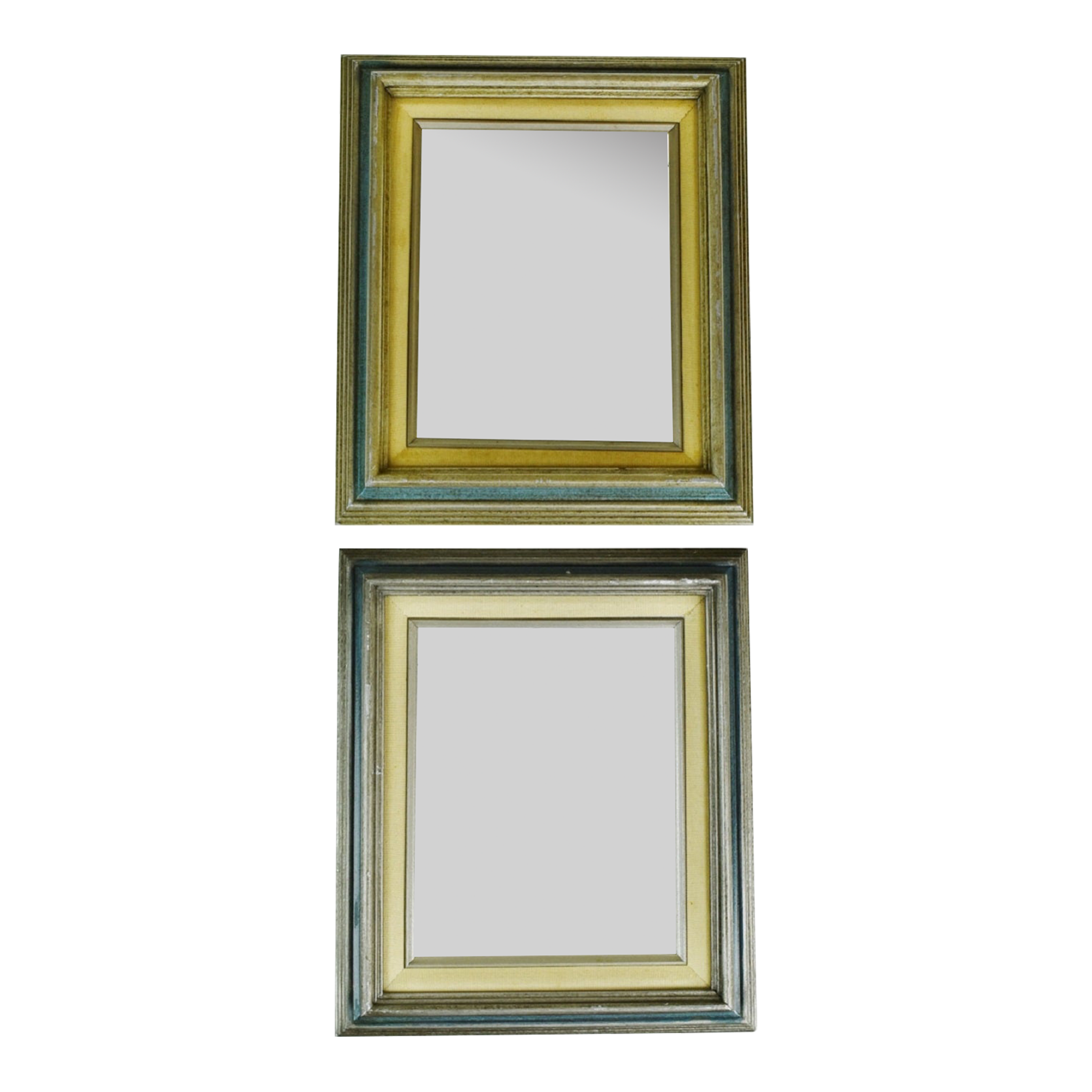 Vintage Wood Picture Frames with Grasscloth Matting a Pair Chairish