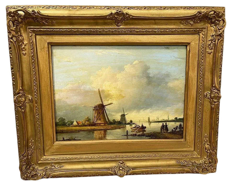 Dutch Artist, Landscape, 19th Century, Oil on Panel, Framed