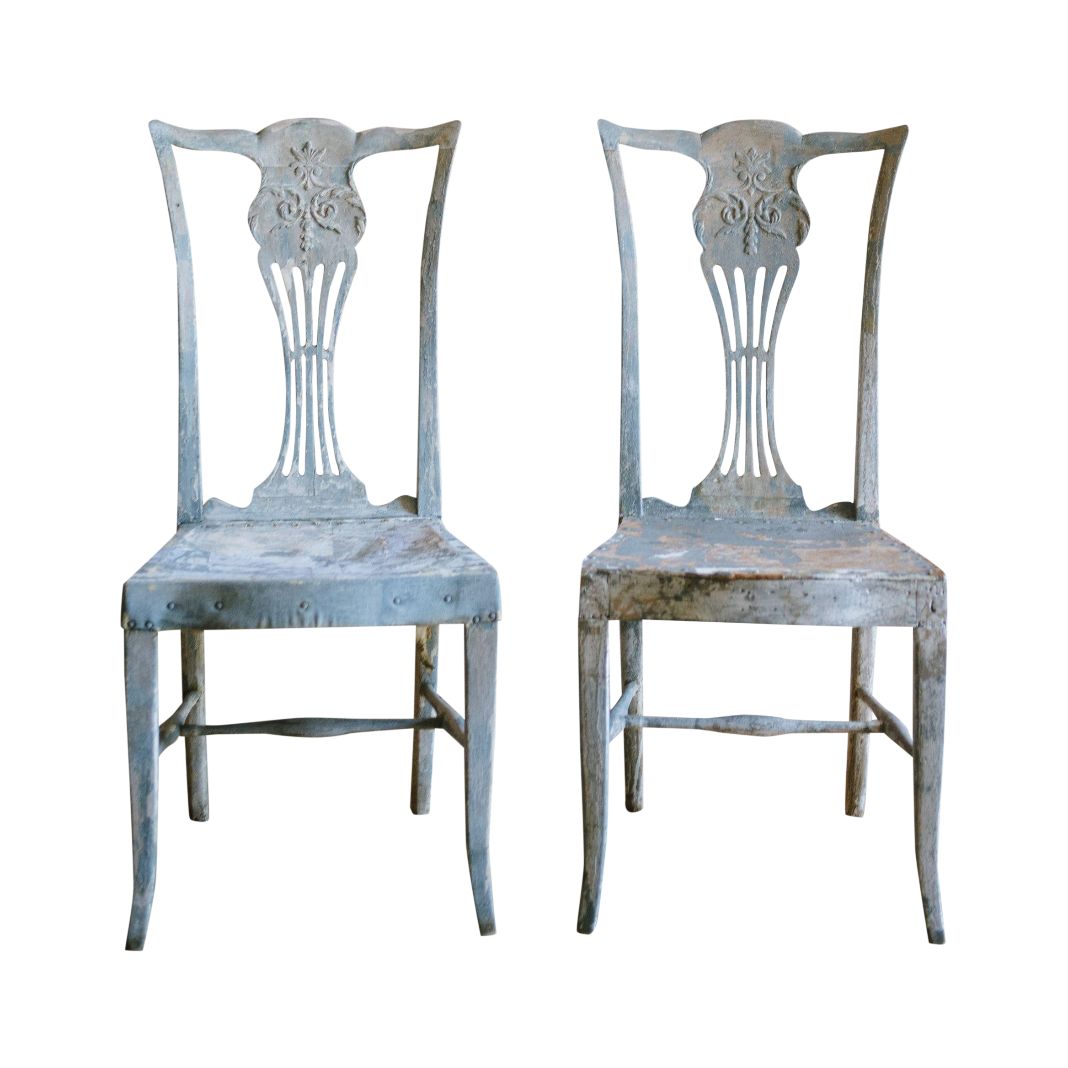 Vintage Straight Back Chairs A Pair Chairish