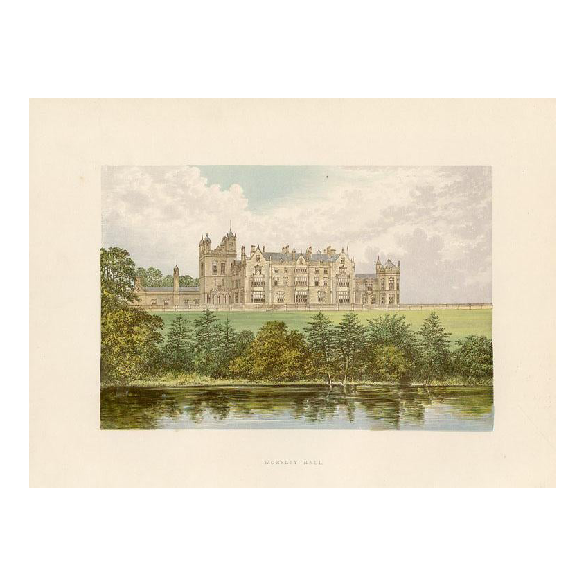 Late 1800s, Worsley Hall Print, Seats of Nobility and Gentlemen