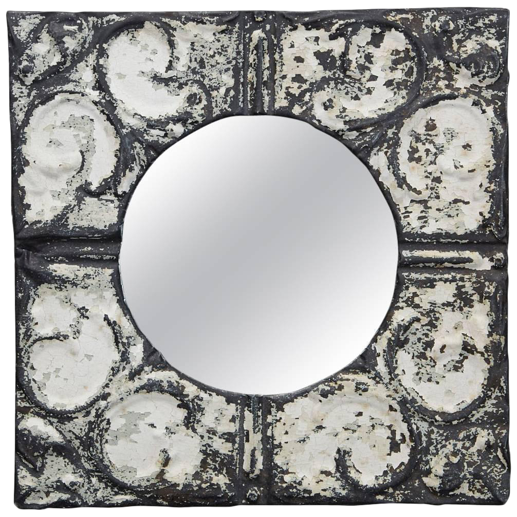 Industrial Square Tin Ceiling Tile Mirror Chairish