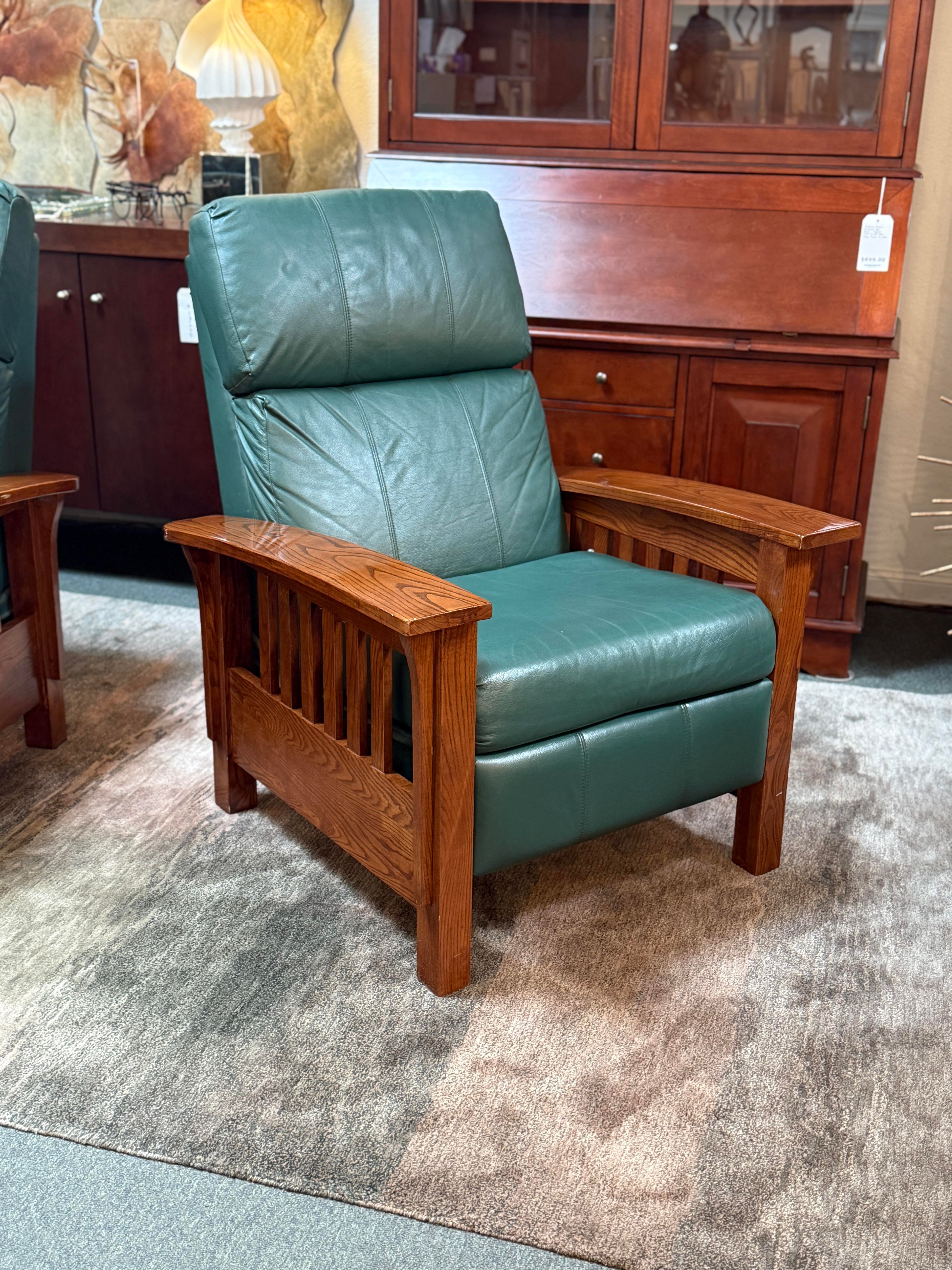 Lane Furniture Leather Mission Style Recliner Chair - Main Image