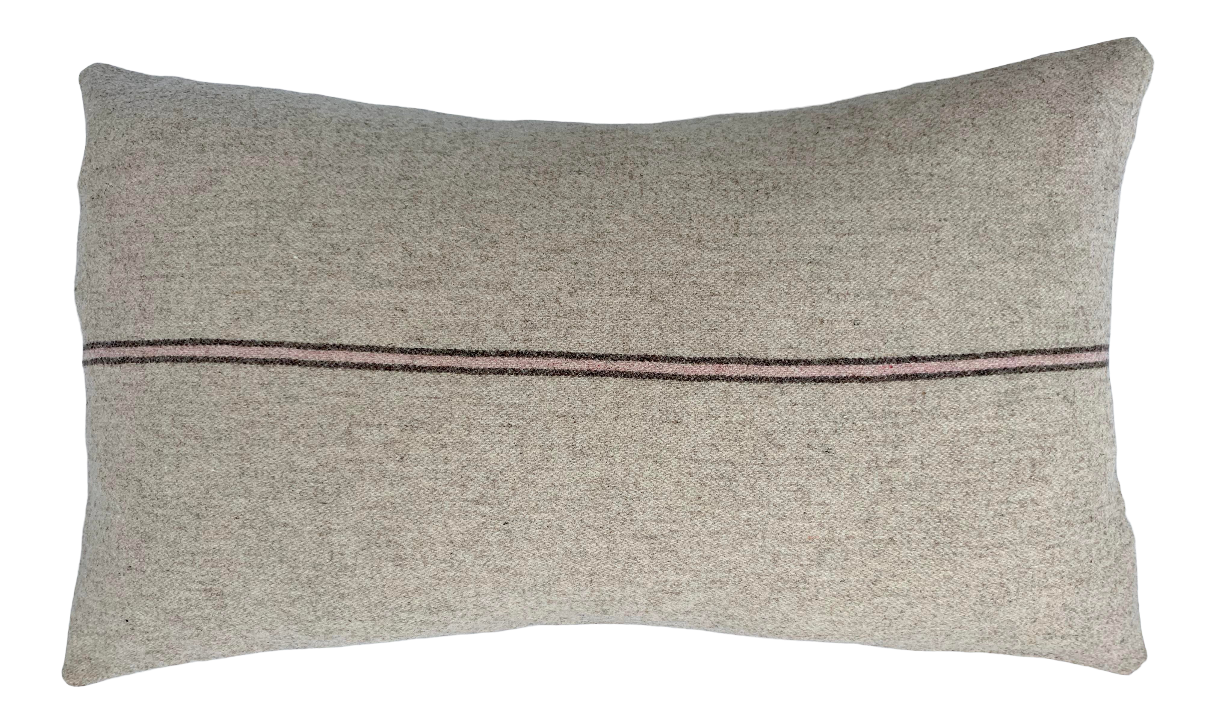 Italian Firmamenta Eco Friendly Pink And Brown Stripes Cream Wool