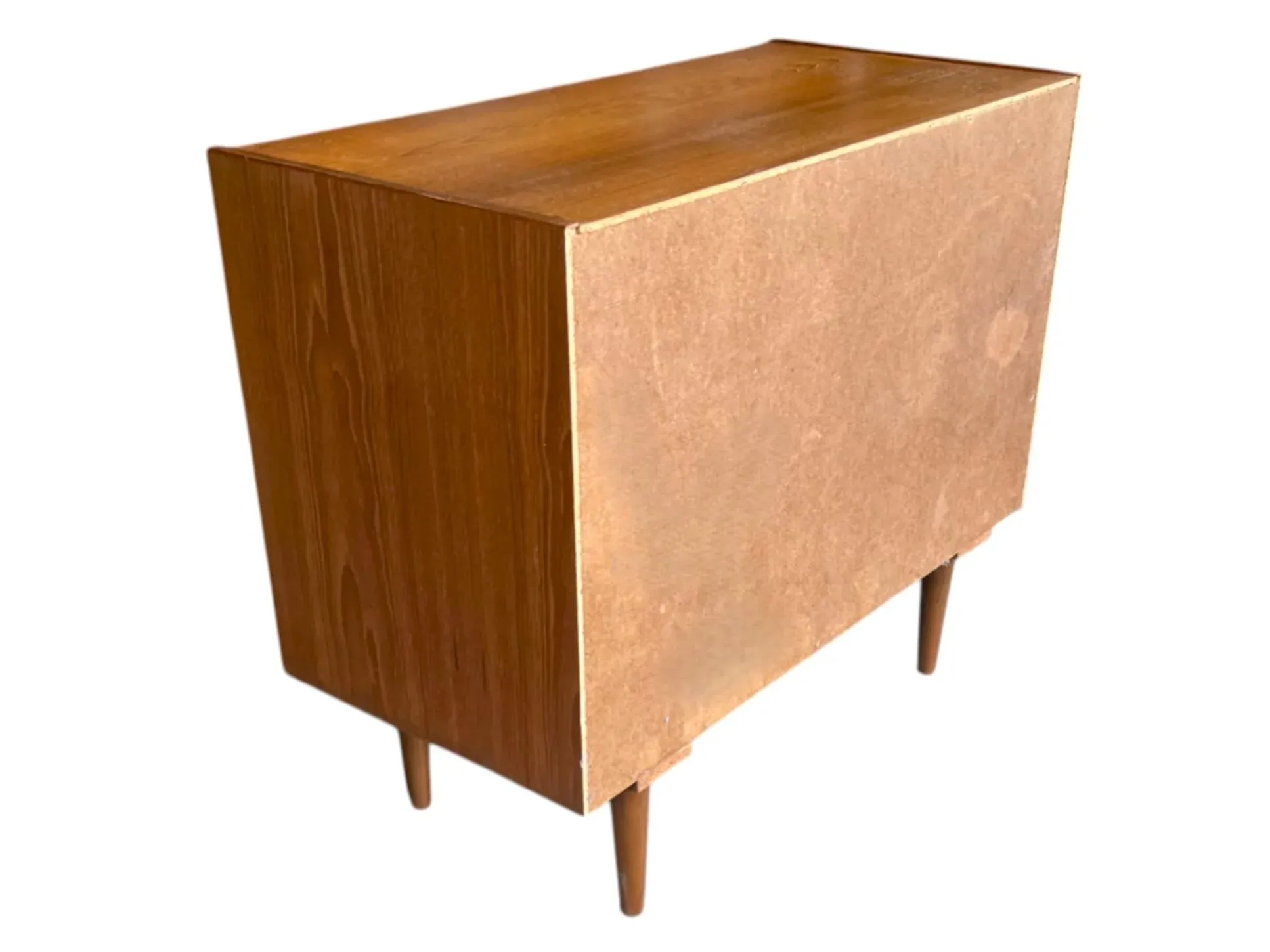 1960s Vintage Mid-Century Danish Teak Cabinet – Sliding Doors & Tapered Legs