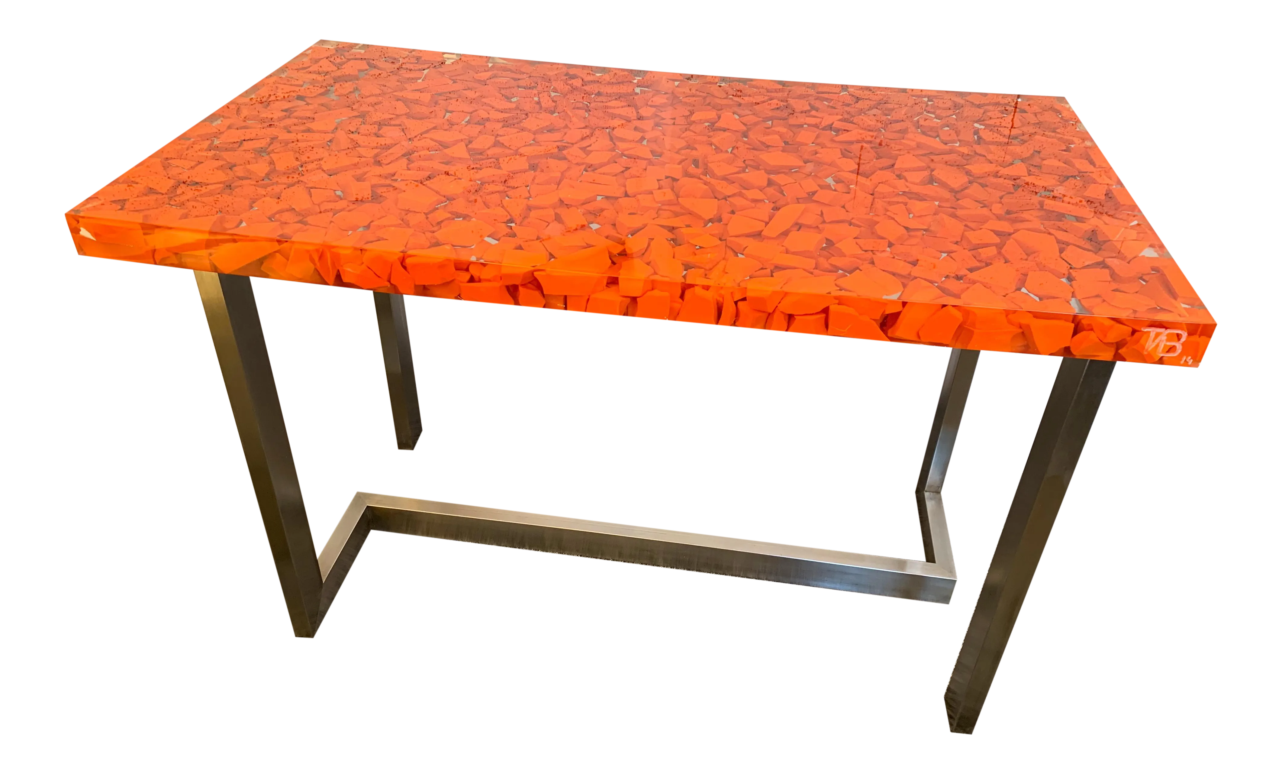 Resin Fractal Inclusion Console Table Desk by Thomas Brant. France 2014Red Tulips in Vase Painting