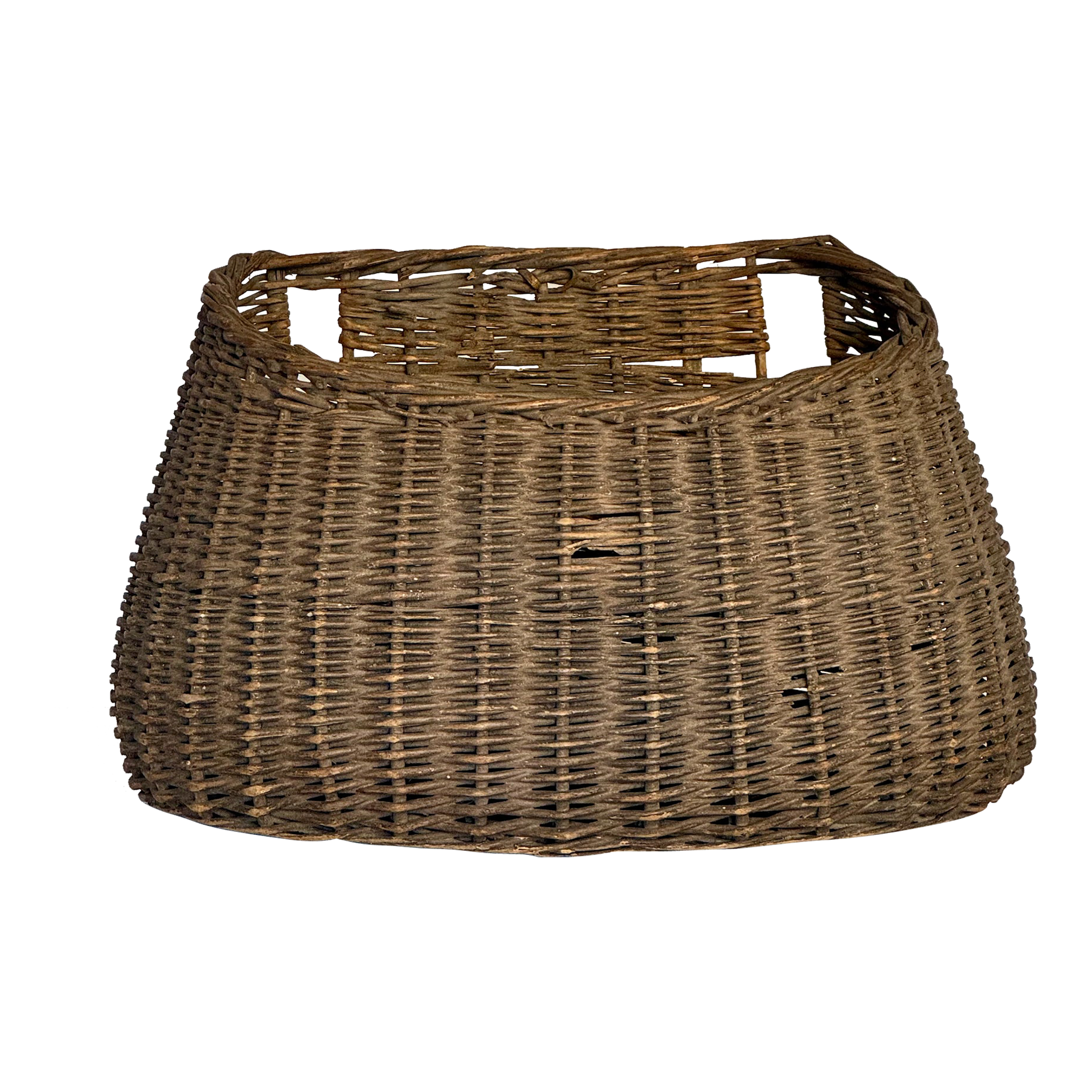 1900s Antique Large Wicker Fishing Creel