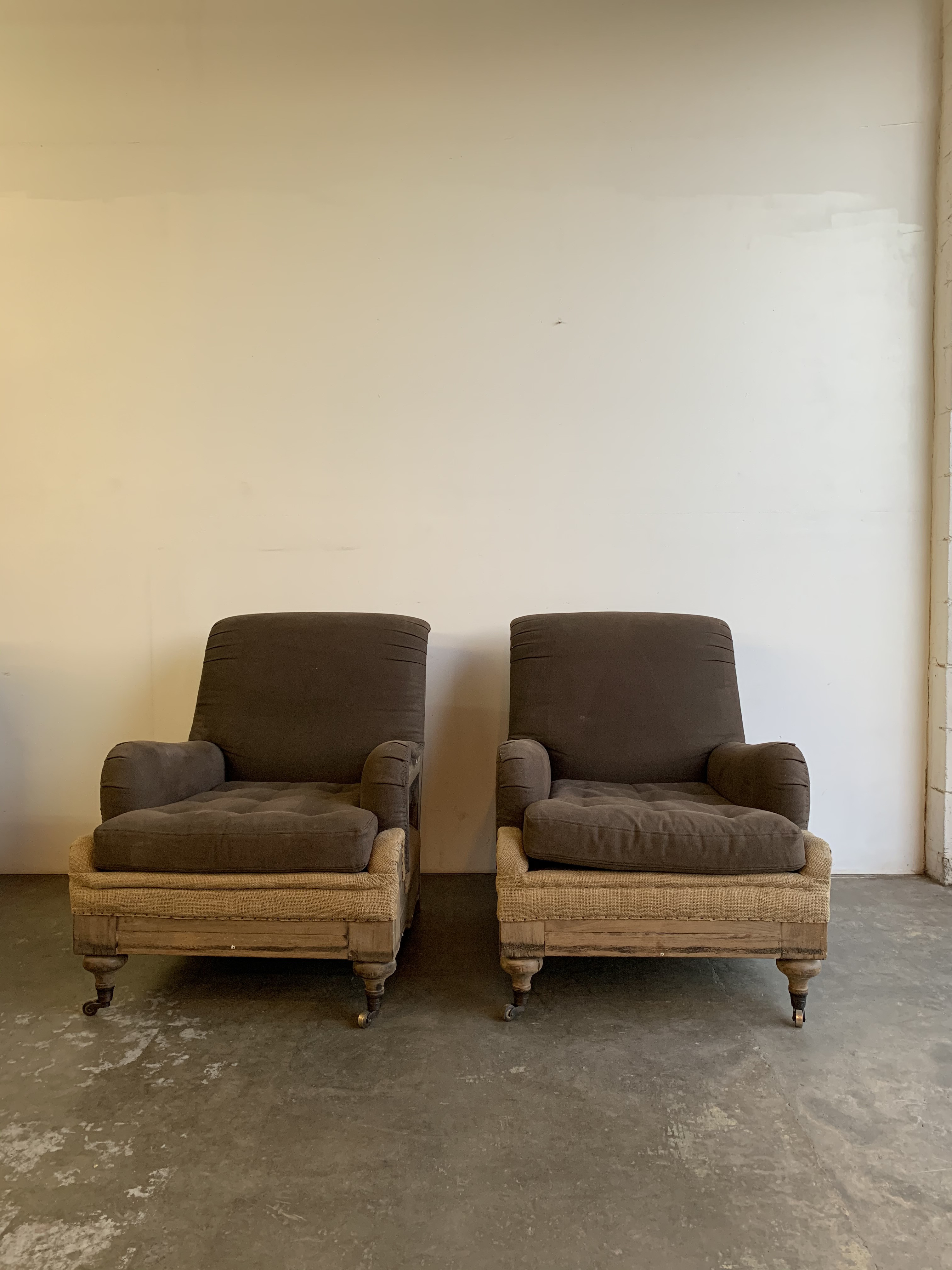 Deconstructed English Roll Arm Chairs