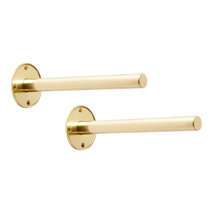 Industrial Brass Rod Shelf Brackets a Pair Chairish