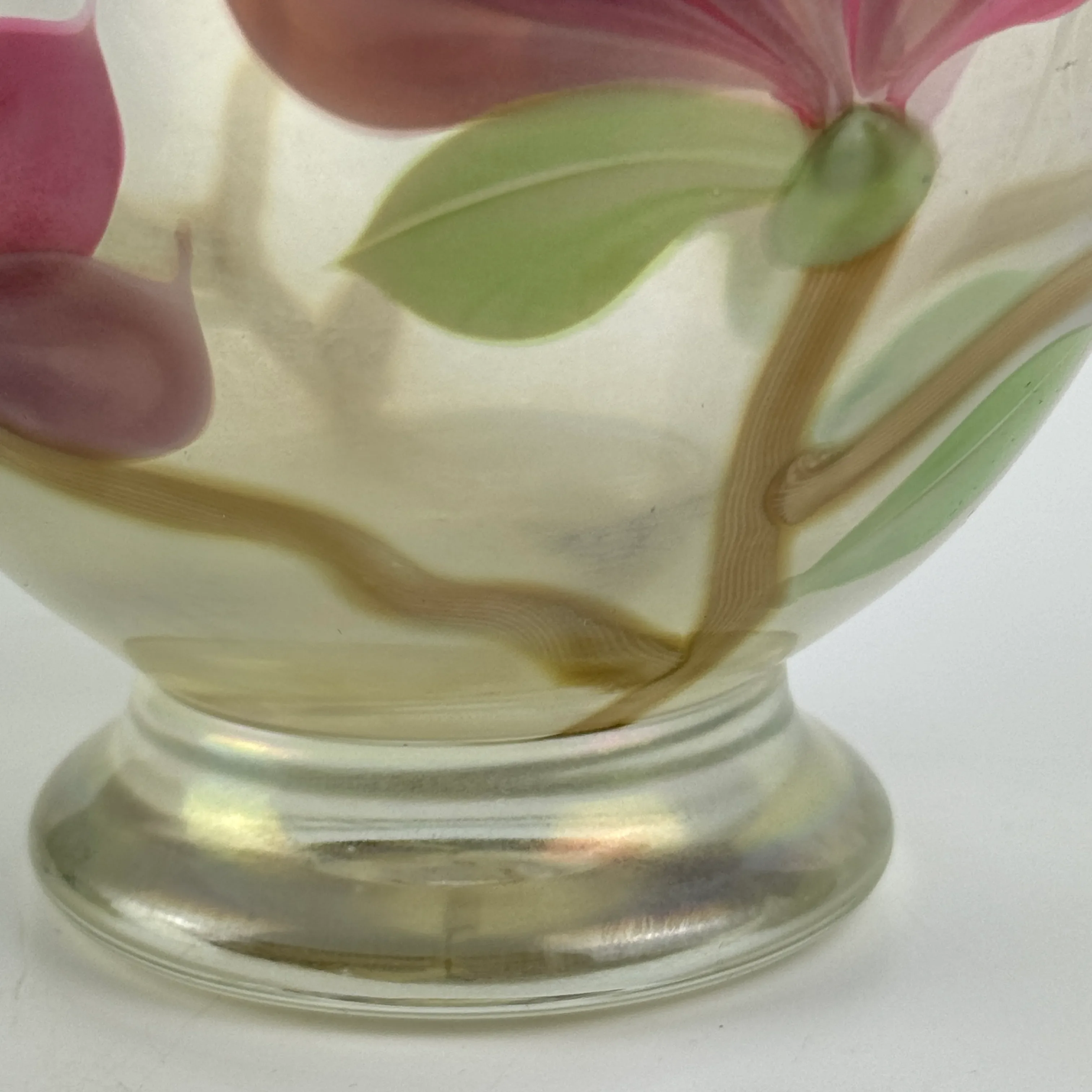 アメリカ　Orient & Flume Art Glass　フラワーベース Orient & Flume Art Glass Paperweight Vase / Calla Lilly Bird