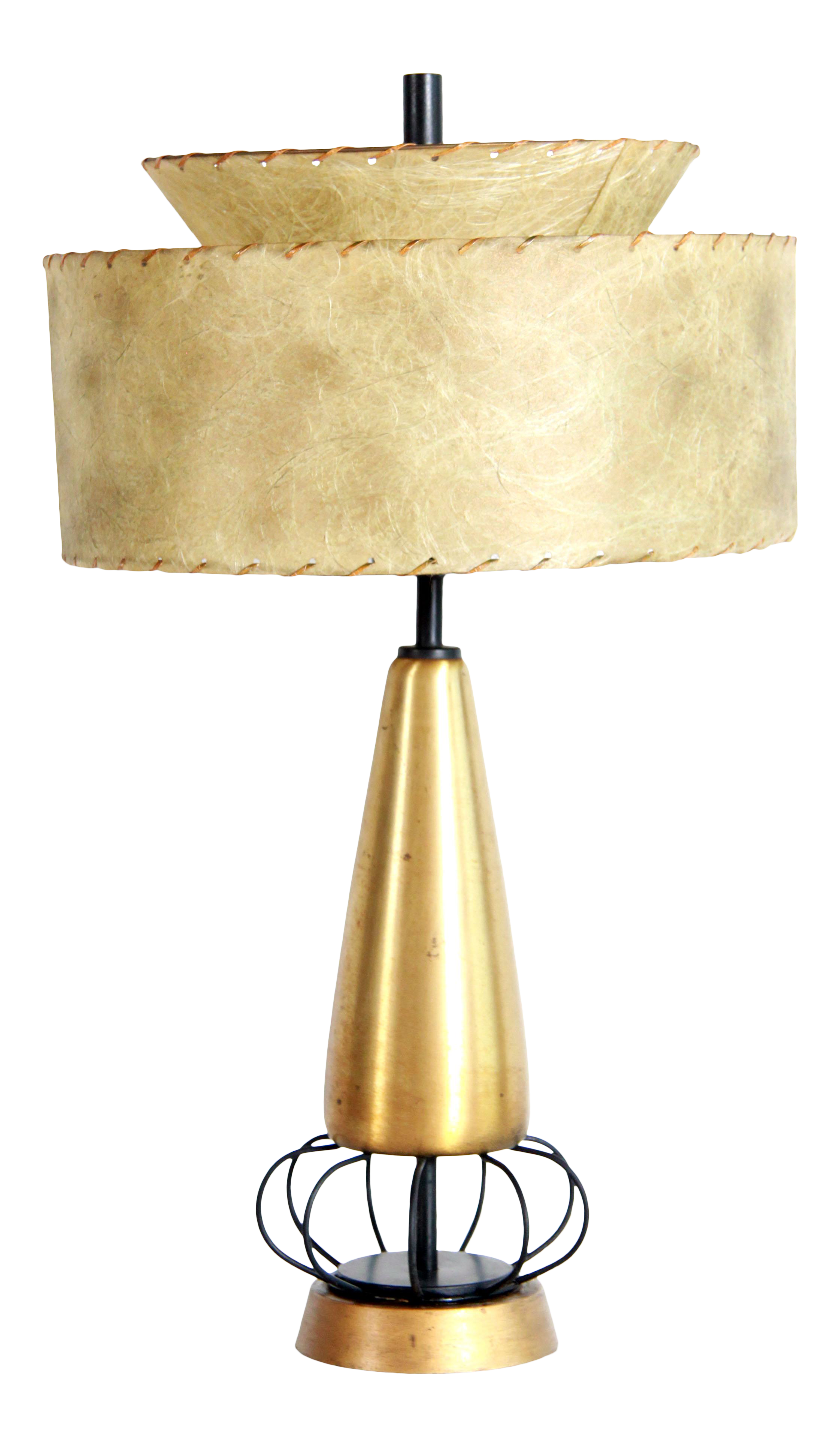 Gold mid sale century table lamp