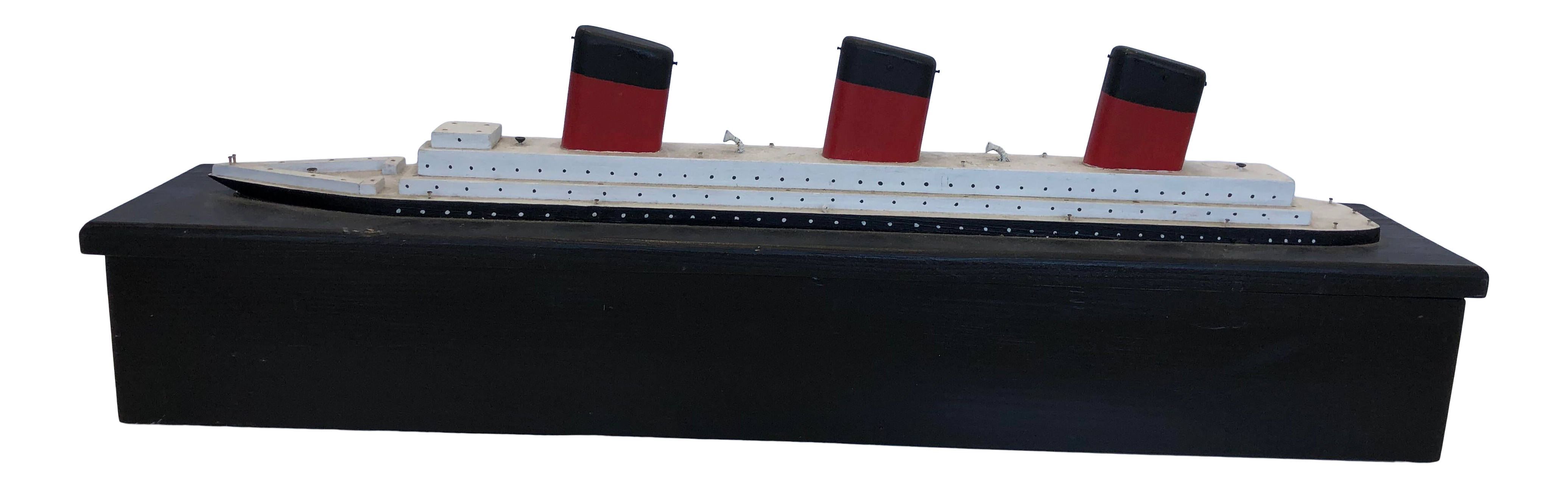 Vintage Substantial Handcrafted Decorative Ship Box