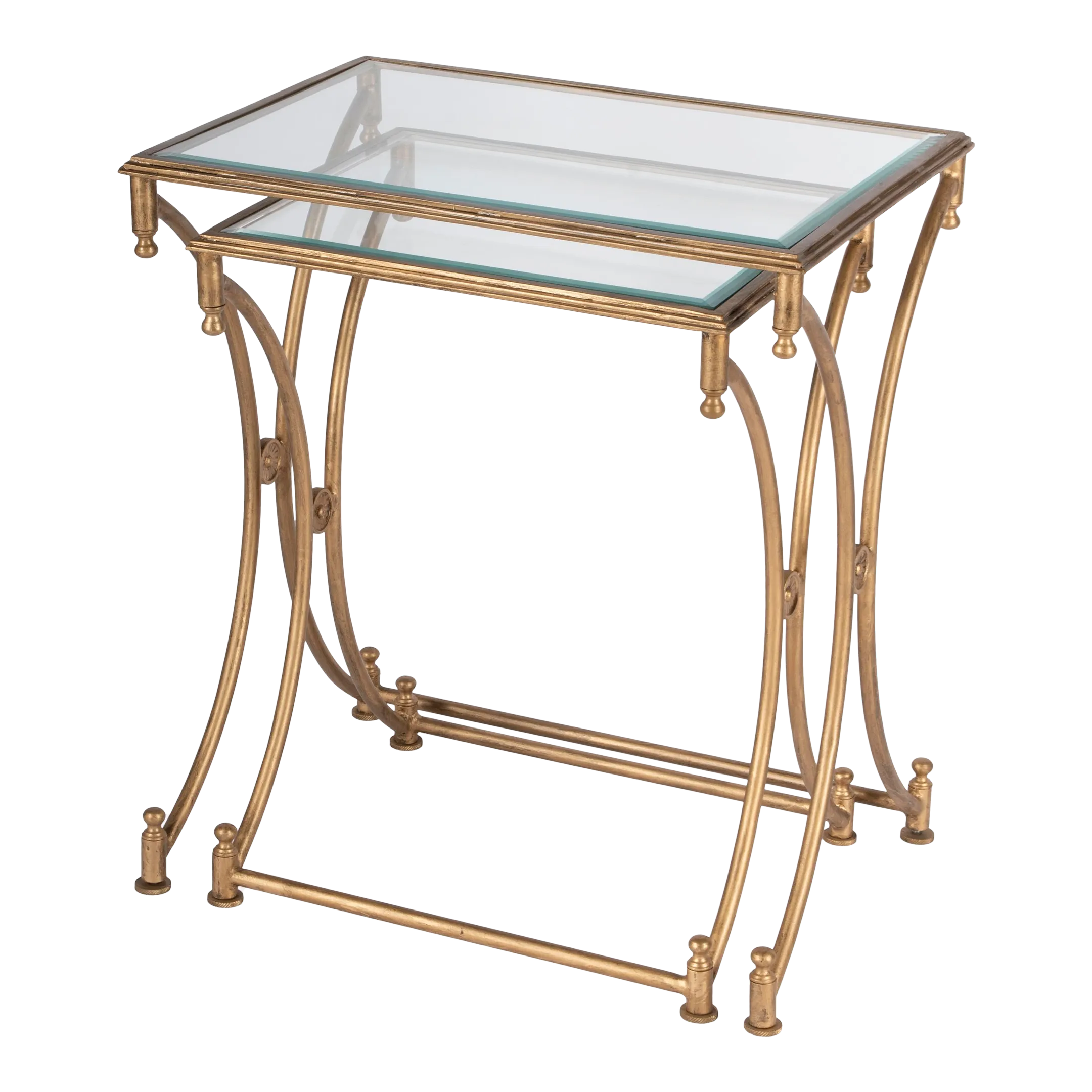 Beverly Antique Nesting Tables, Gold Set of 2 Chairish