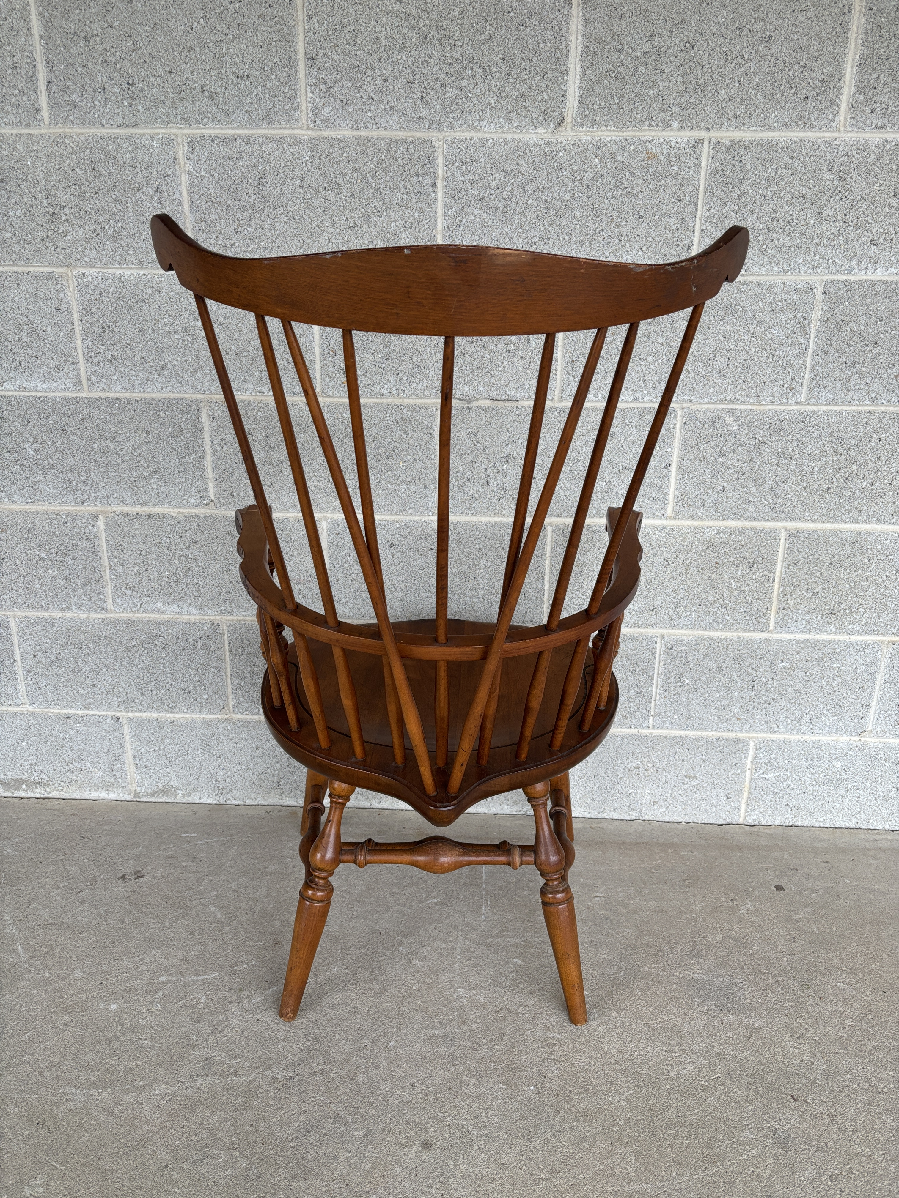 Nichols & Stone Old Pine Finish Maple Brace Back Arm Chair