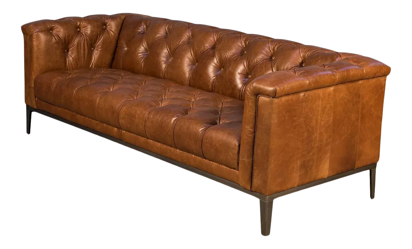 Mid Century Style Leather Sofa Chairish