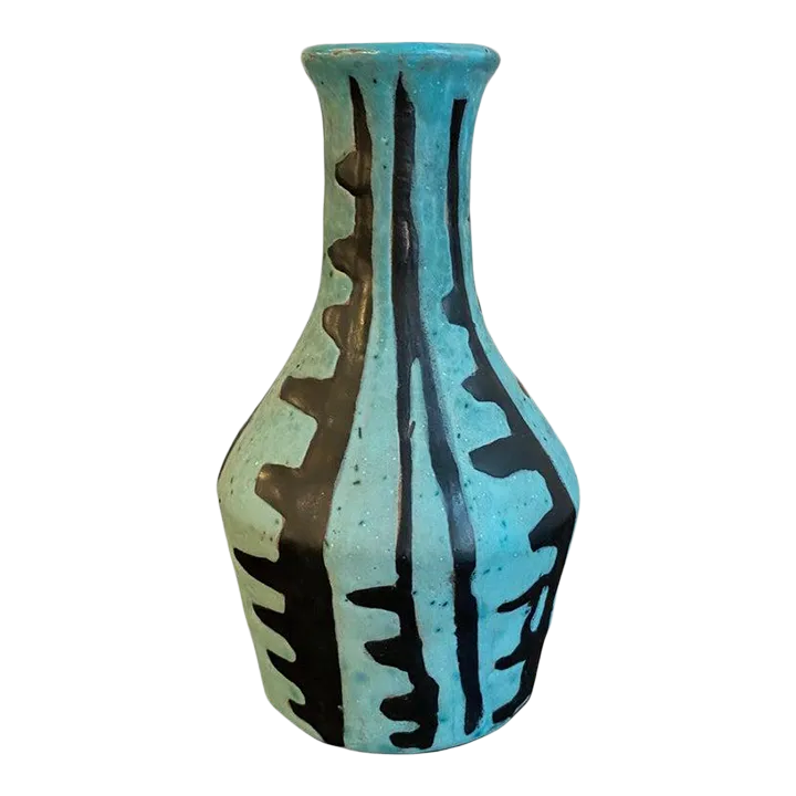 1960s Tribal Style Modern Art Pottery Vase by Livia Gorka