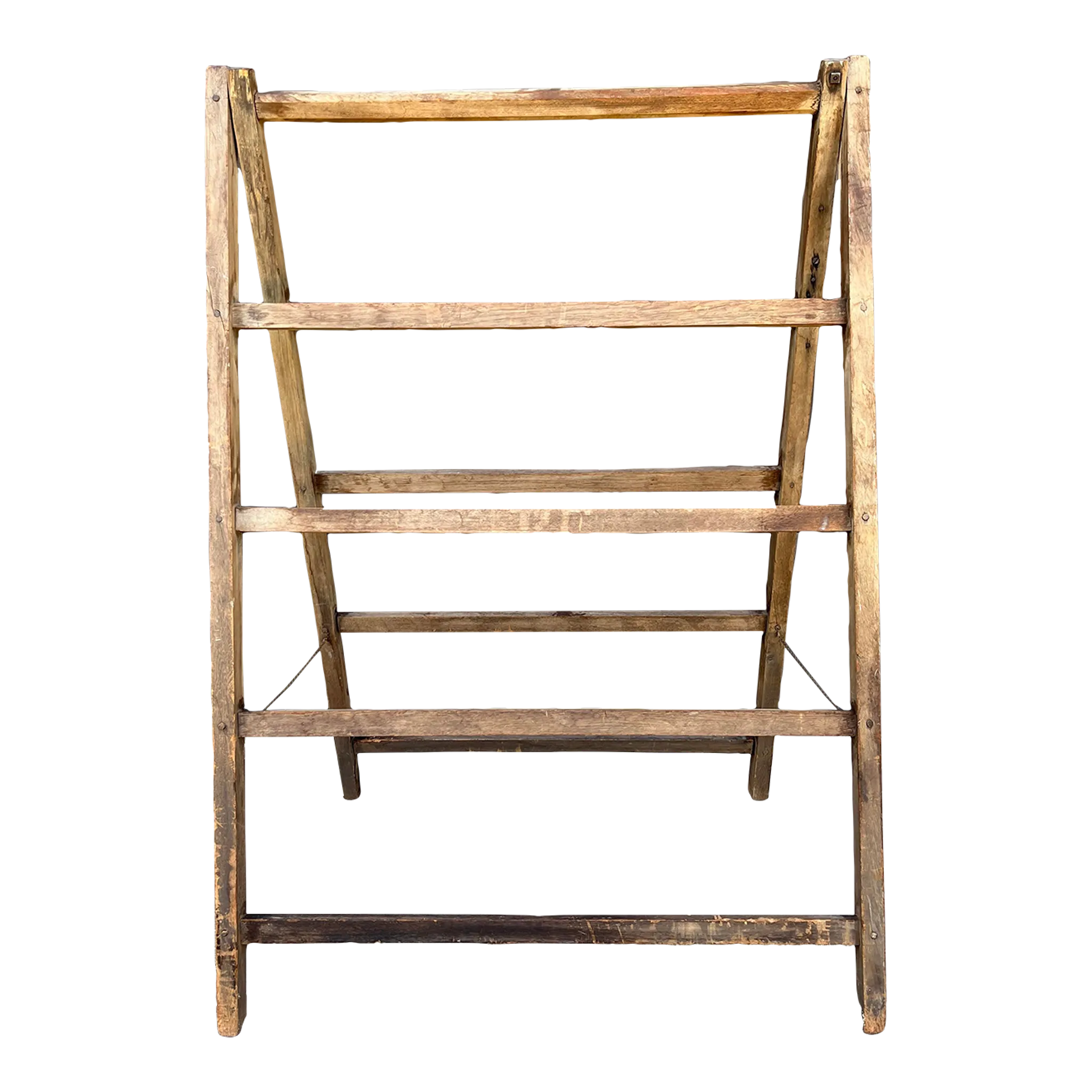 Mid 19th Century Antique Folding Wooden Drying Rack | Chairish