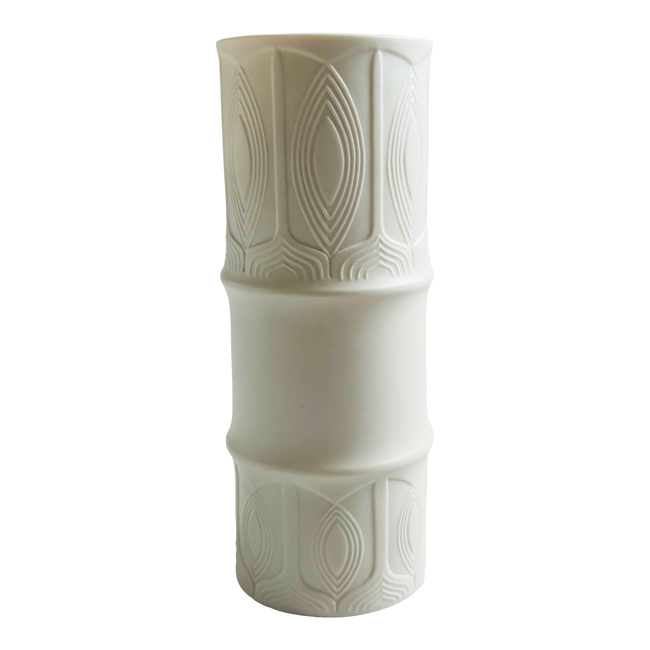 German Op Art Bisque Porcelain Vase by Lorenz Hutschenreuther