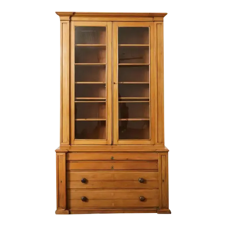 19th Century Country English Fruitwood Library Bookcase Chairish