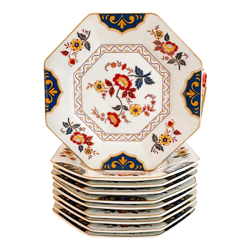 Vintage Mikasa Far East Octagonal Salad Plates Set of 10 Chairish