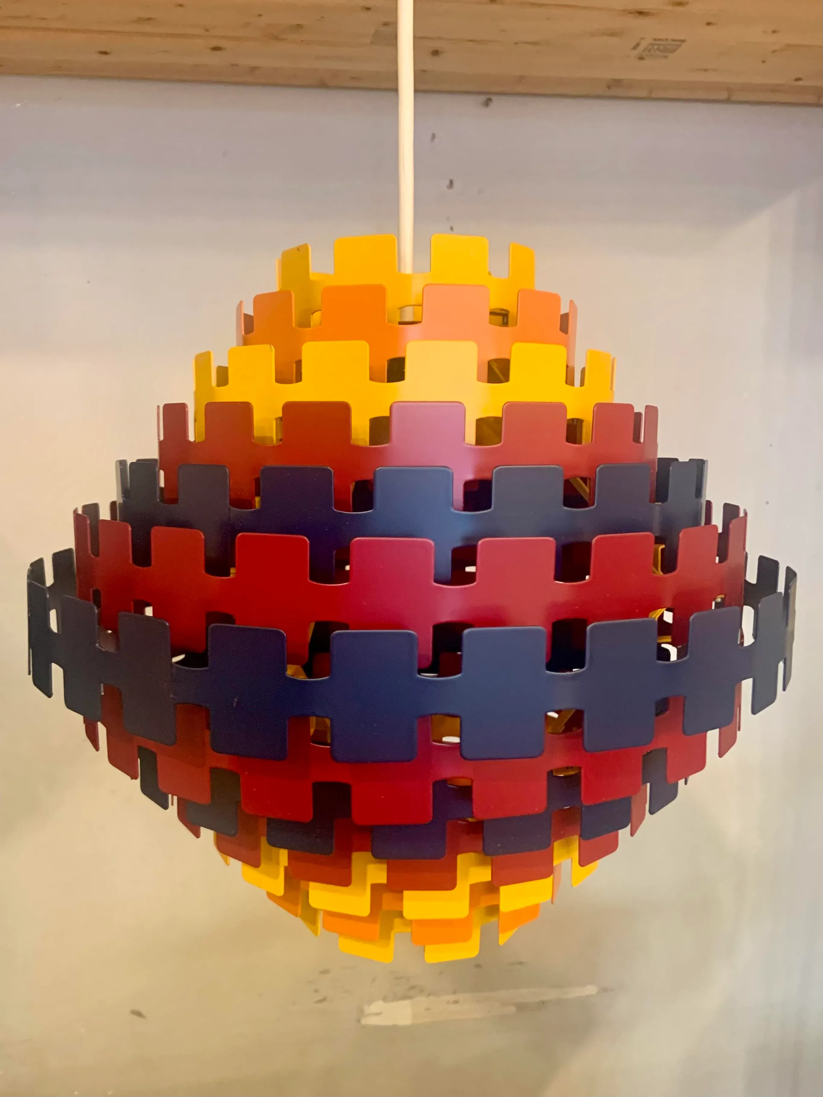 1970s Sculptural Concentric Metal Ring Pendant Lamp by Ineslam, Spain
