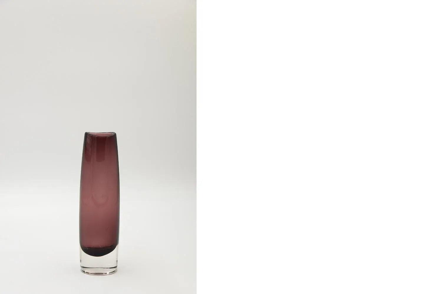 Mid-Century Scandinavian Sommerso Plum Glass Vase, 1950s