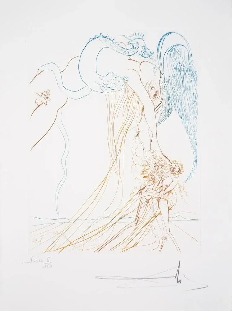 Salvador Dali, The Temptation, Original Engraving
