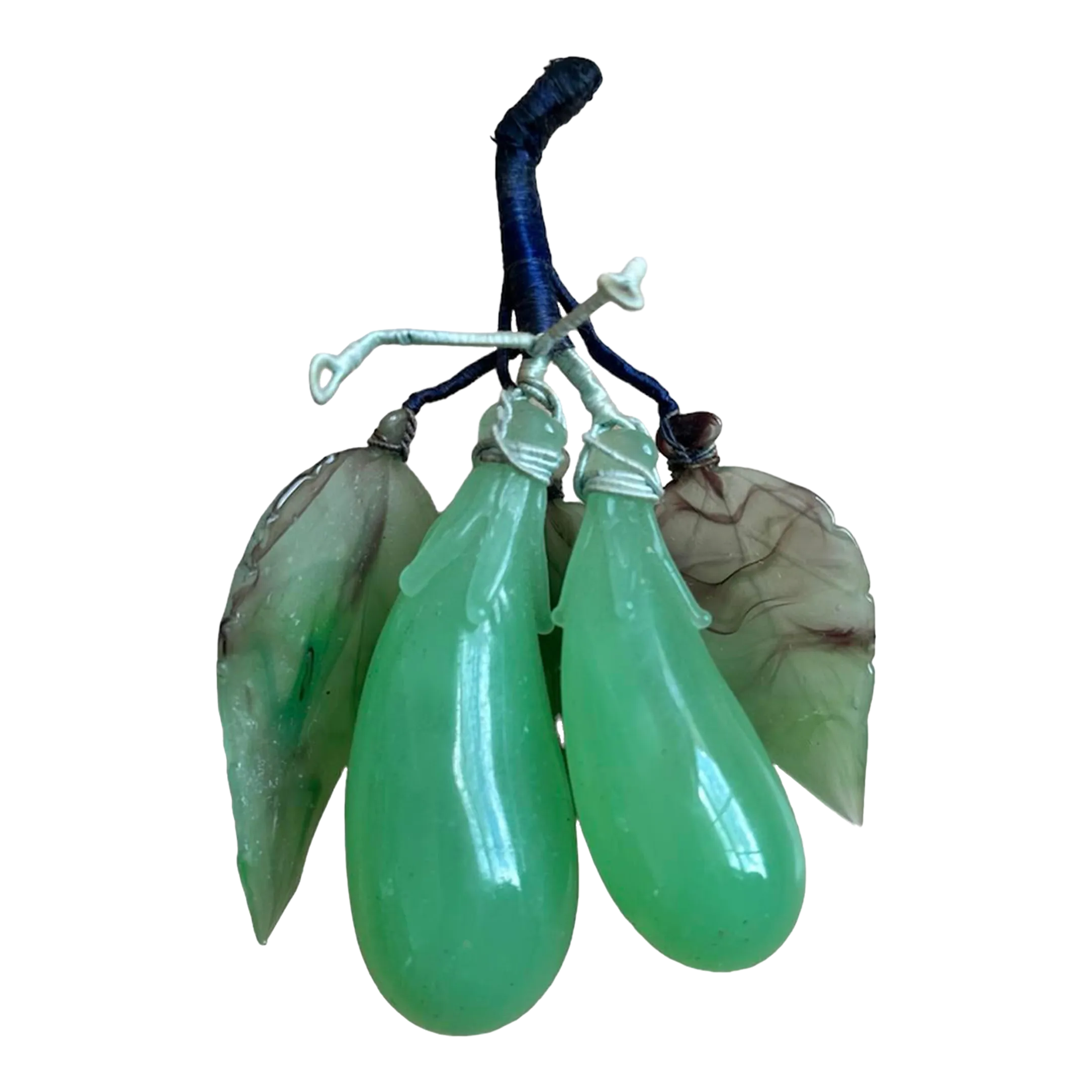 Vintage Glass Grapes, Likely Jade
