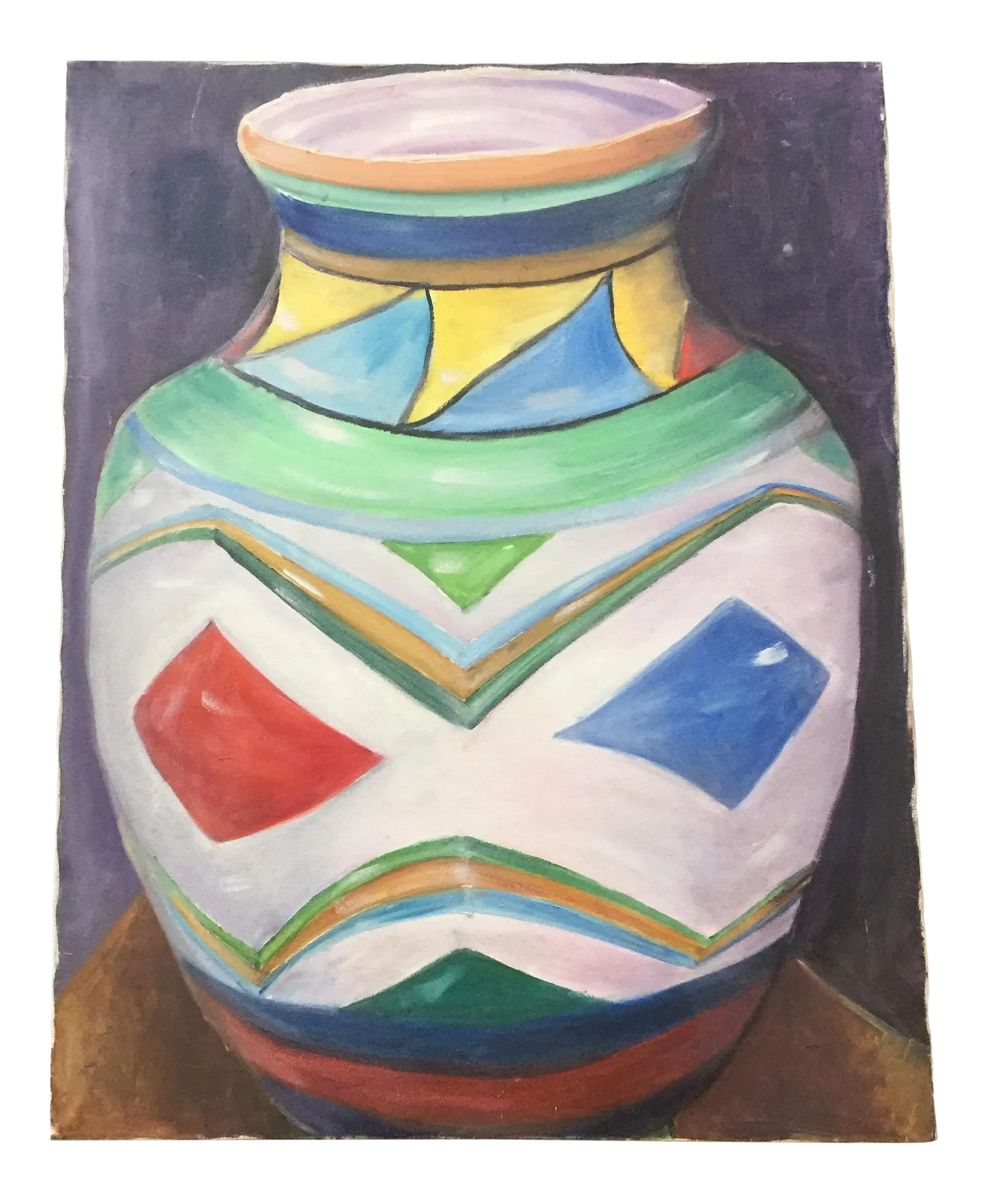 vintage modernist southwest pot painting chairish vintage modernist southwest pot painting