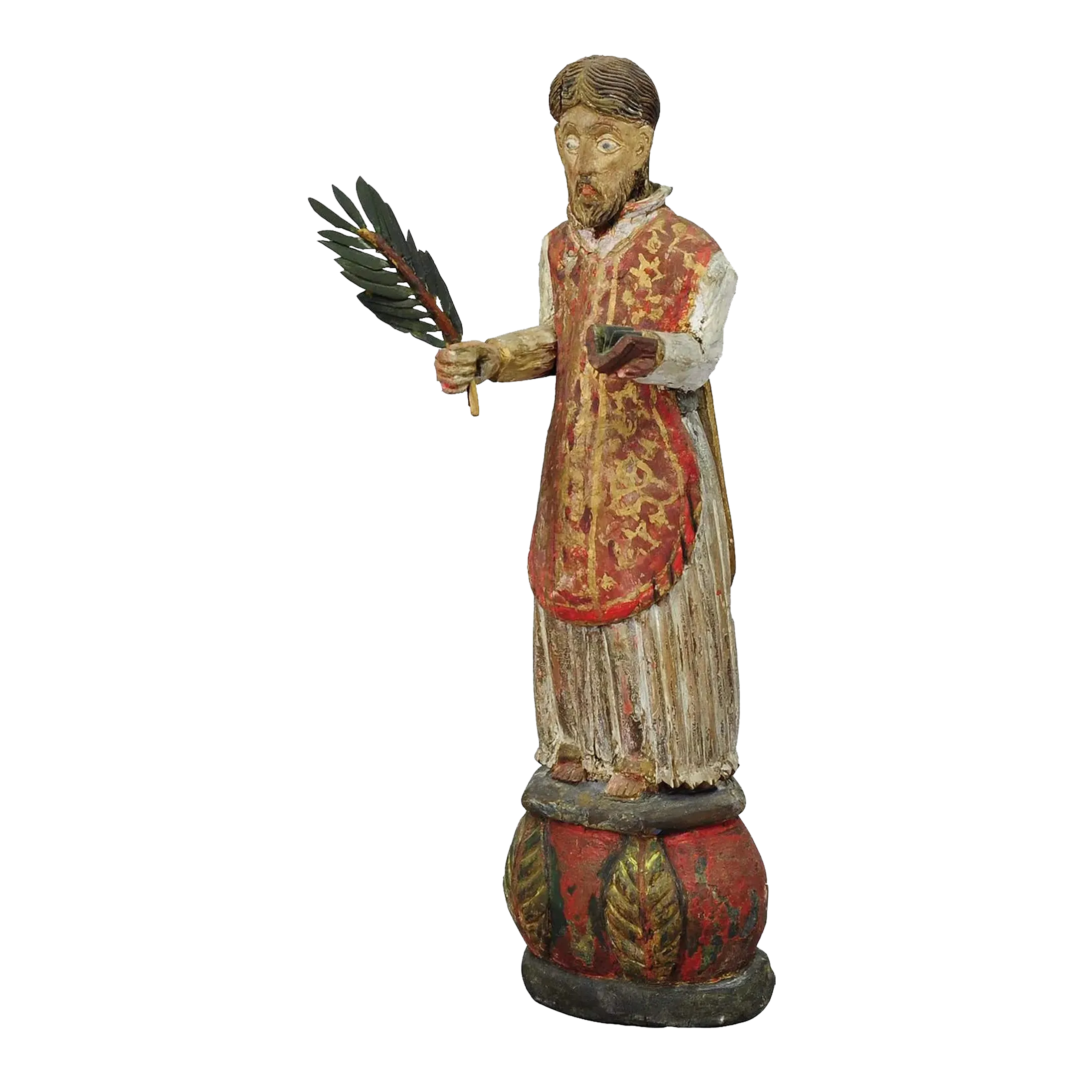 Wooden Carved Sculpture of a Saint Ca. 1850