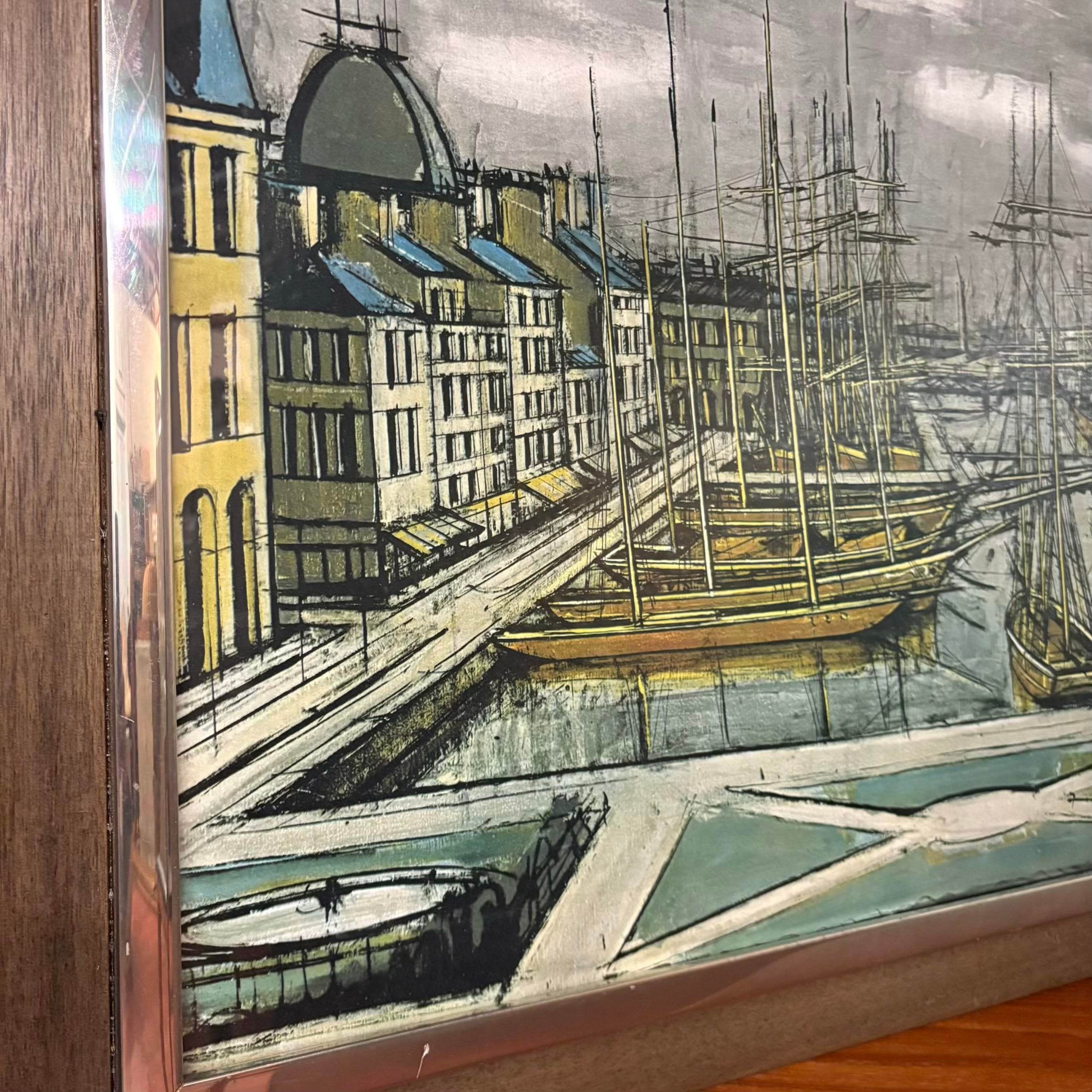 Bernard Buffet “Le Havre” Harbor Scene Lithograph, 1972