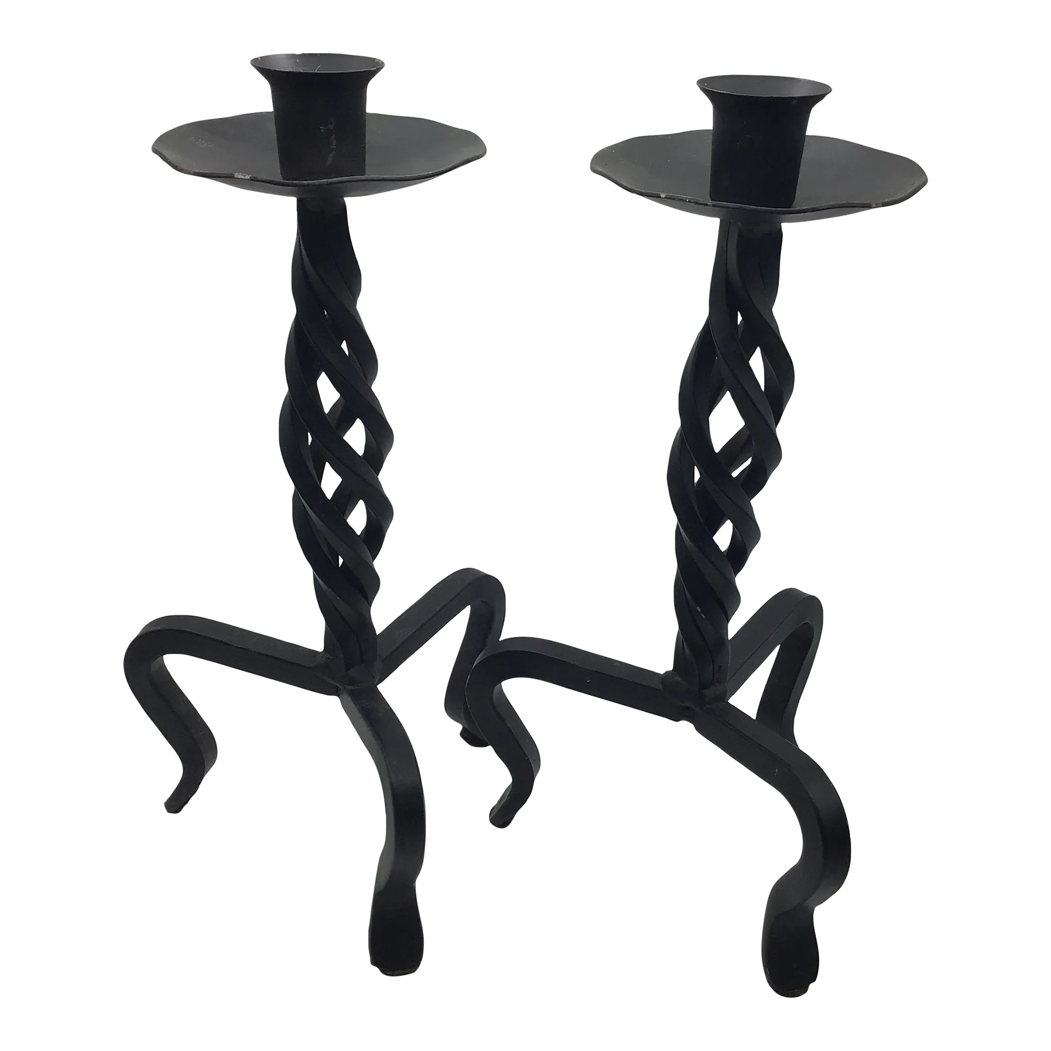Wrought Iron Candle Holders Vintage Hand Wrought Iron Brutalist