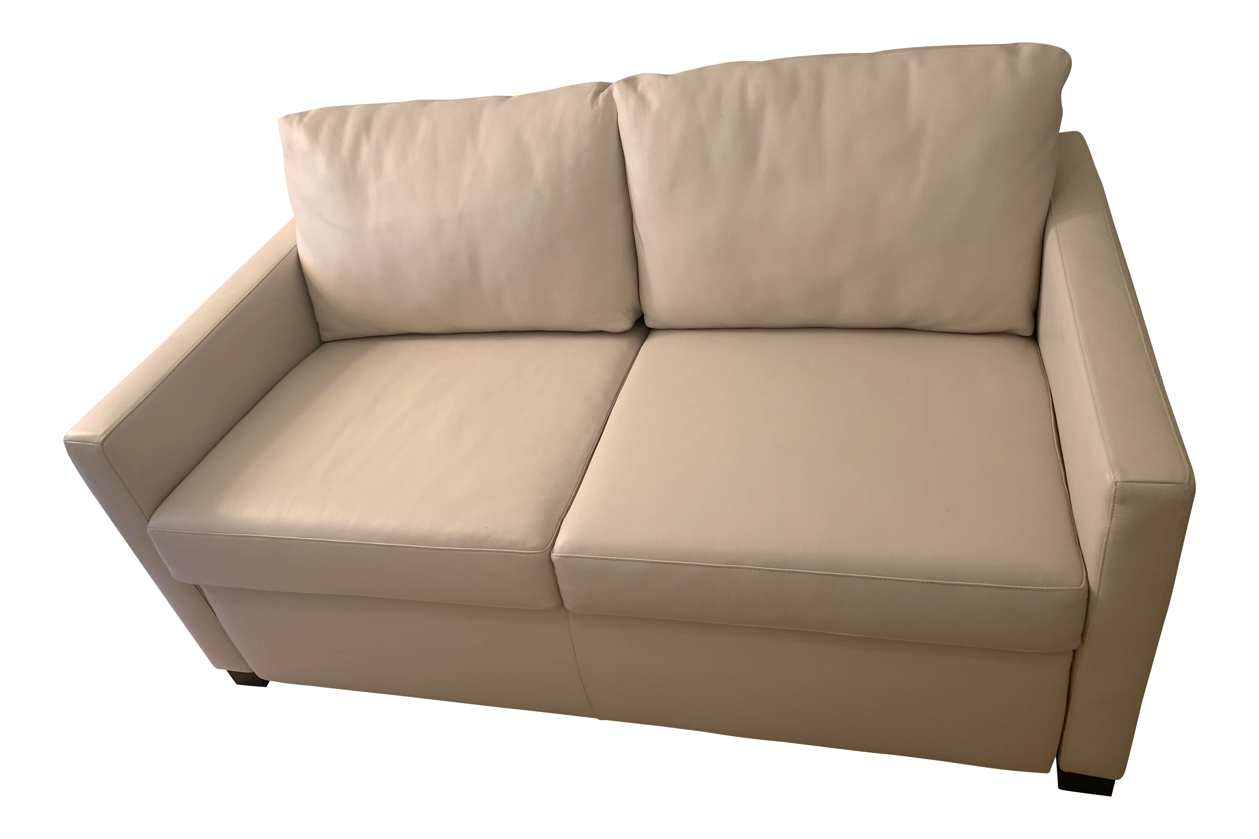 Room Board White Leather Allston Sleeper Sofa Chairish
