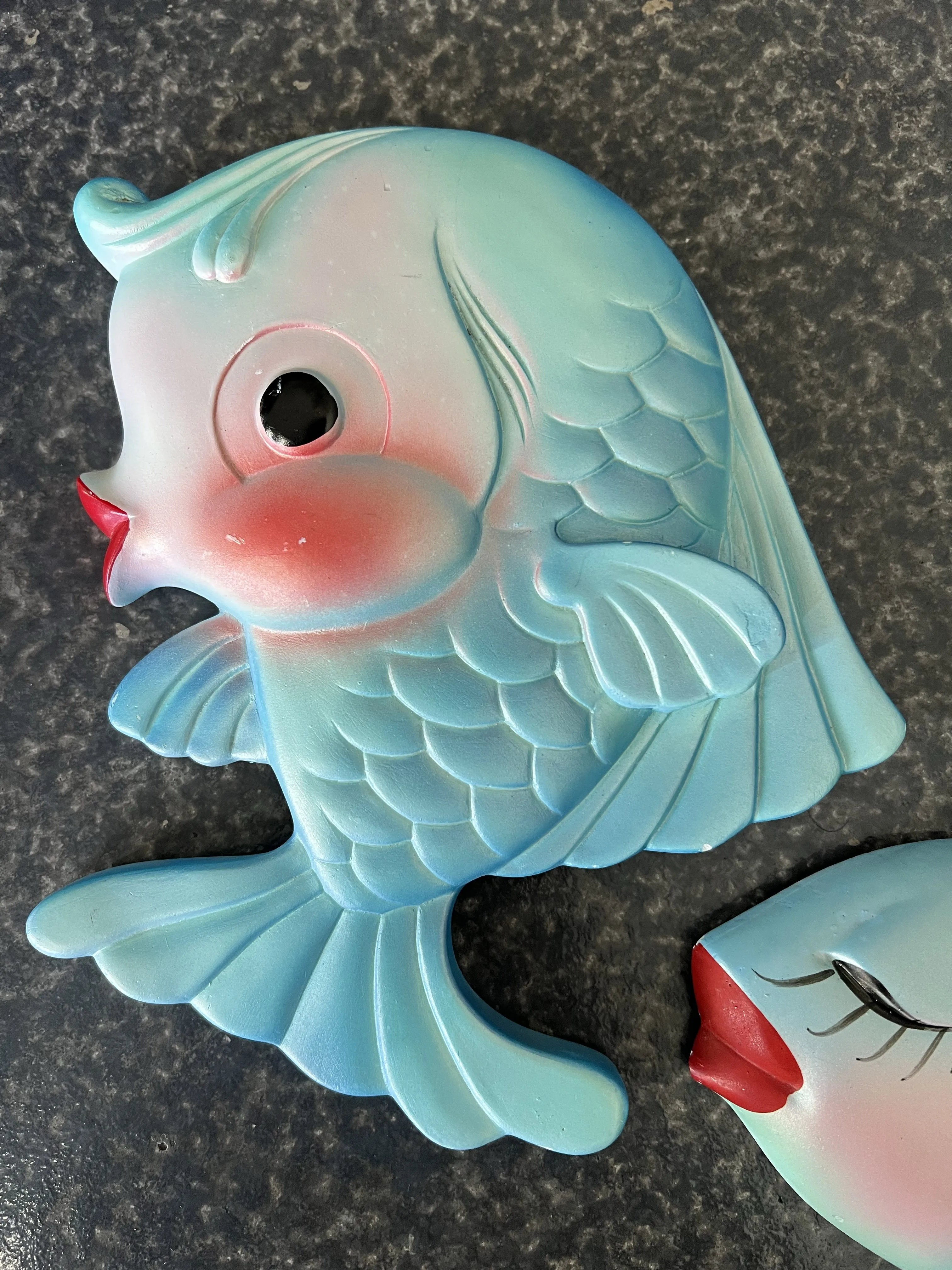 絵画　魚　2つセット Vintage 1971 Miller Studio Chalkware Set of Fish- 2 Pieces