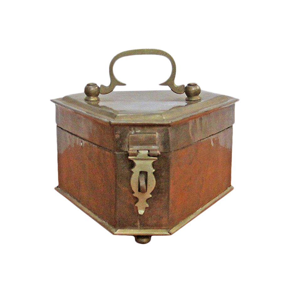 Vintage Triangular Brass Bun Foot Box Chairish