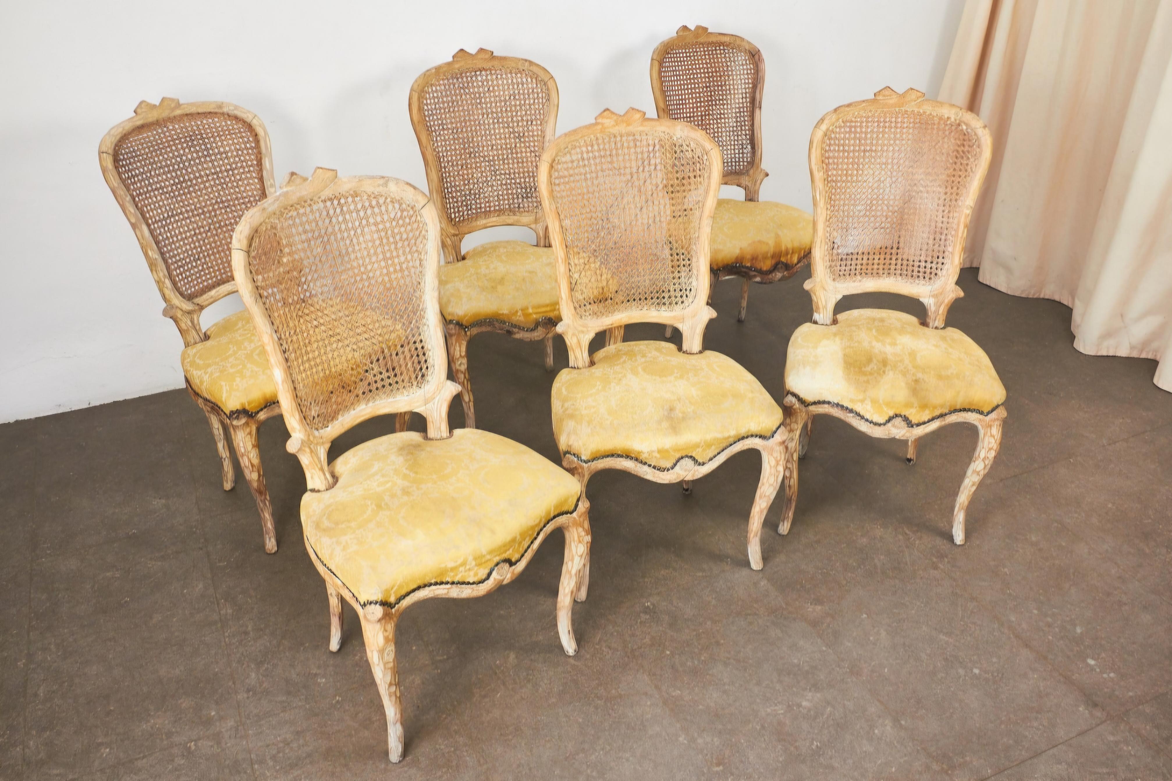 Vintage Chairs in Finish Wood, 1970s, Set of 6