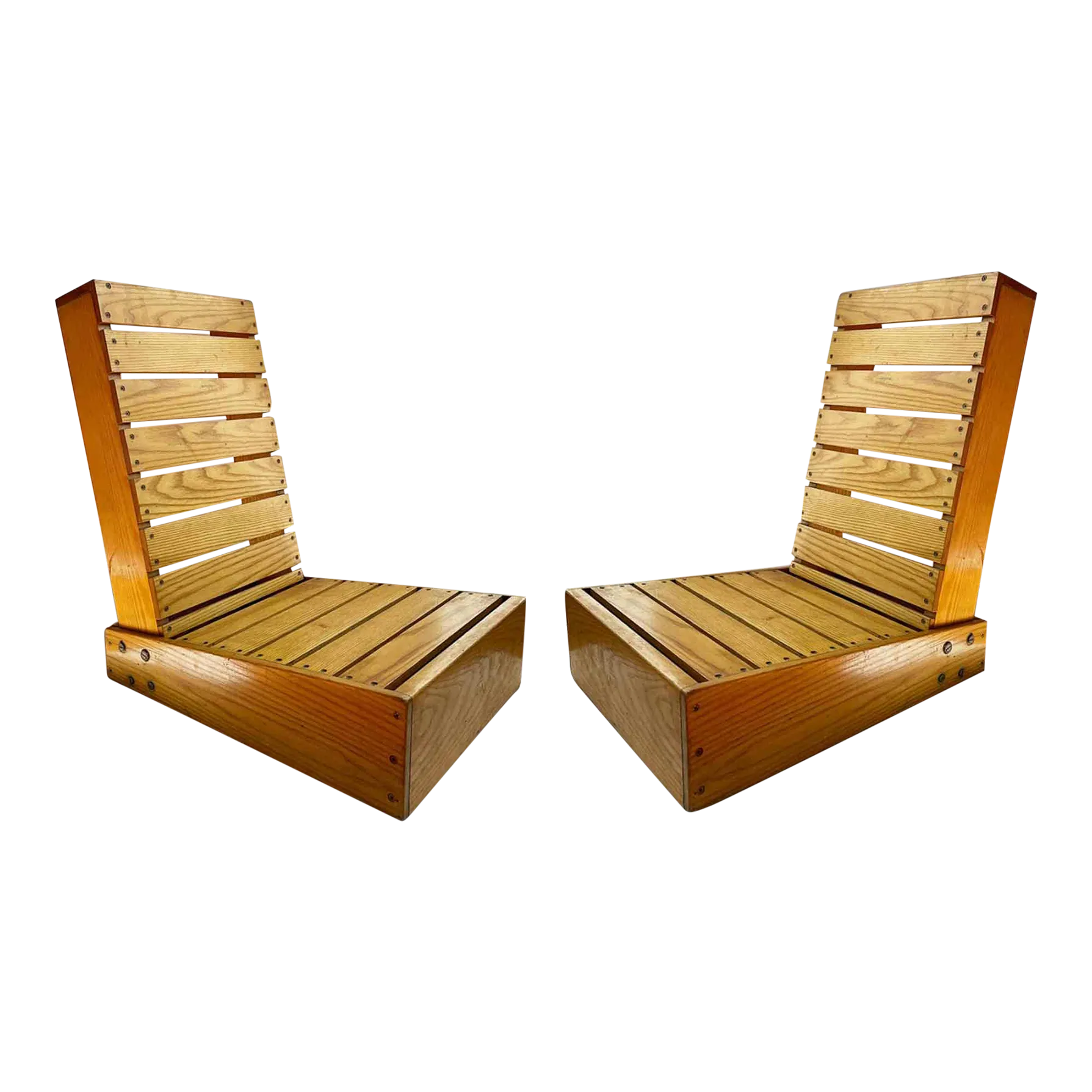 MidCentury Modern Wooden Chairs a Pair Chairish