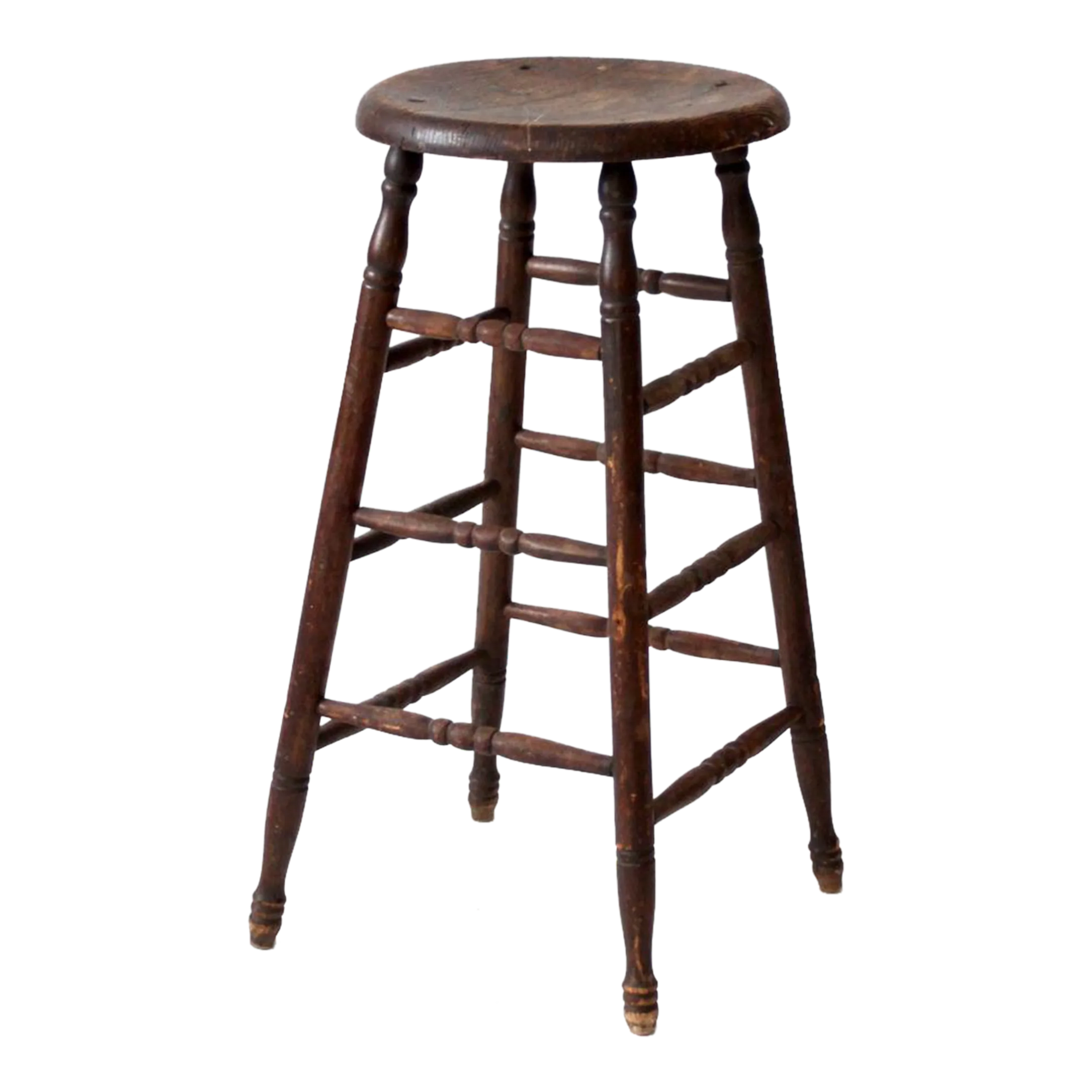Antique Turned Leg Wood Stool Chairish