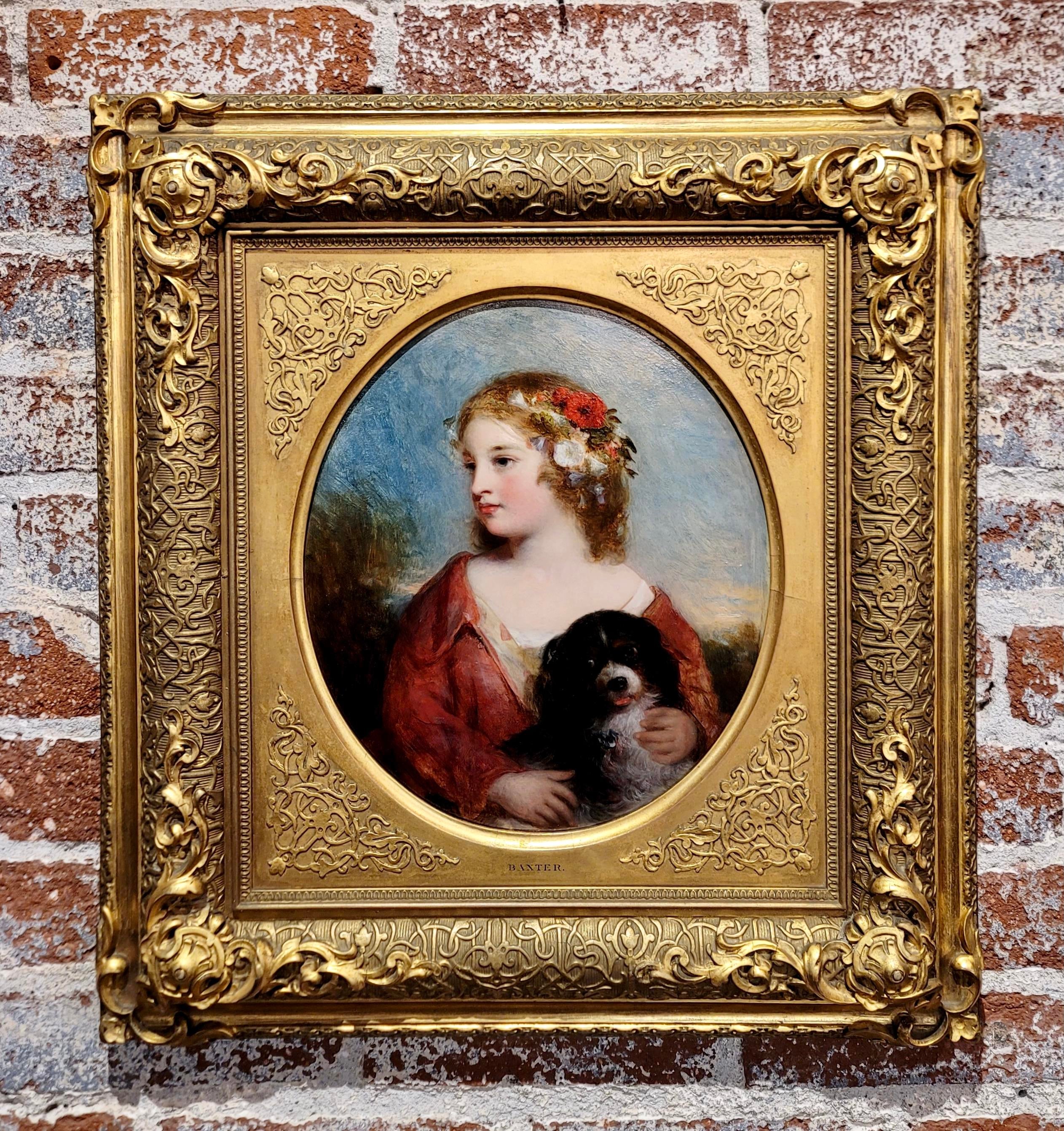 Charle Baxter-Portrait of a Young Girl W/Her Cavalier King