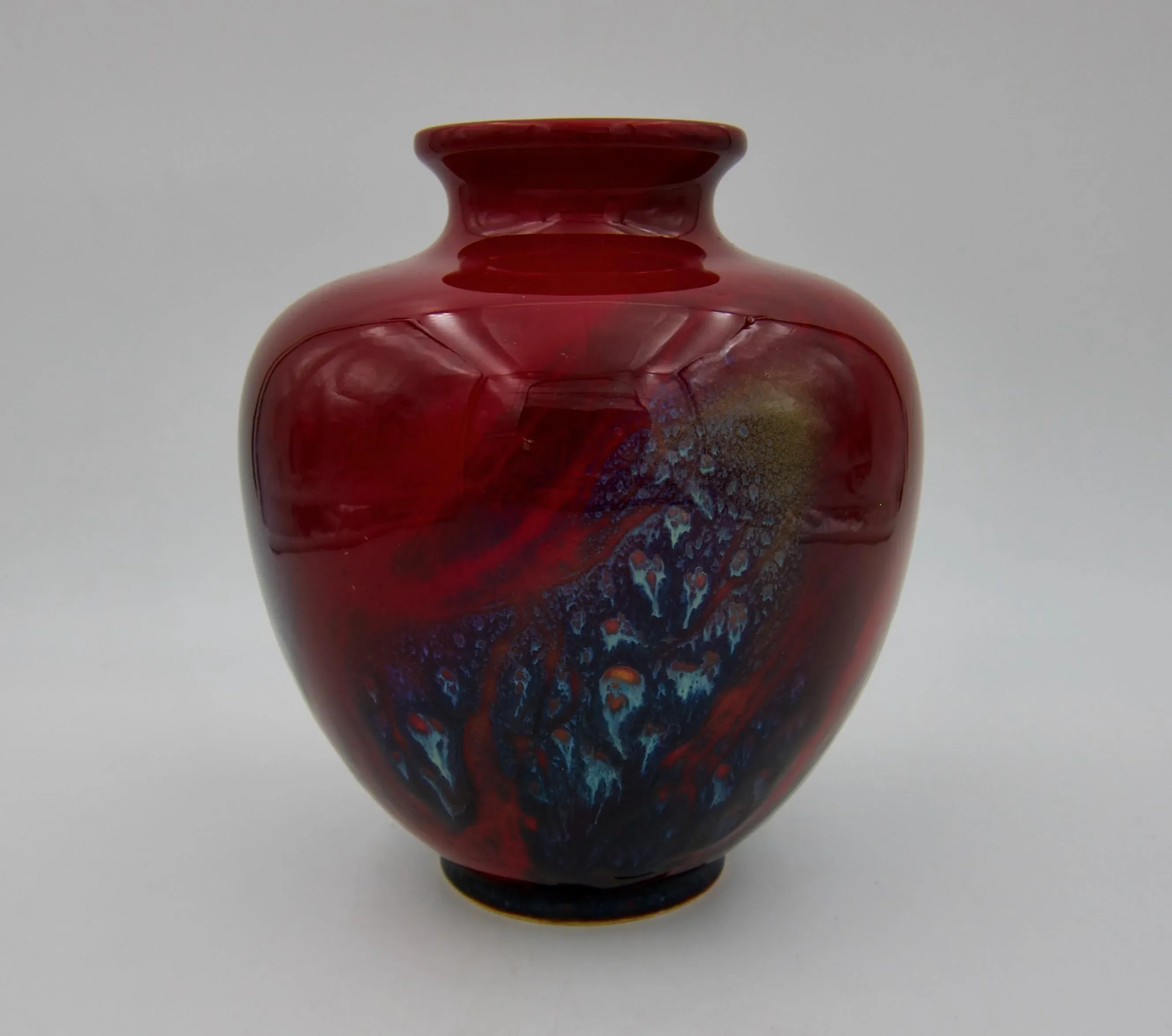 Signed Red Sung Ware Art Deco Flambe Vase From Royal Doulton
