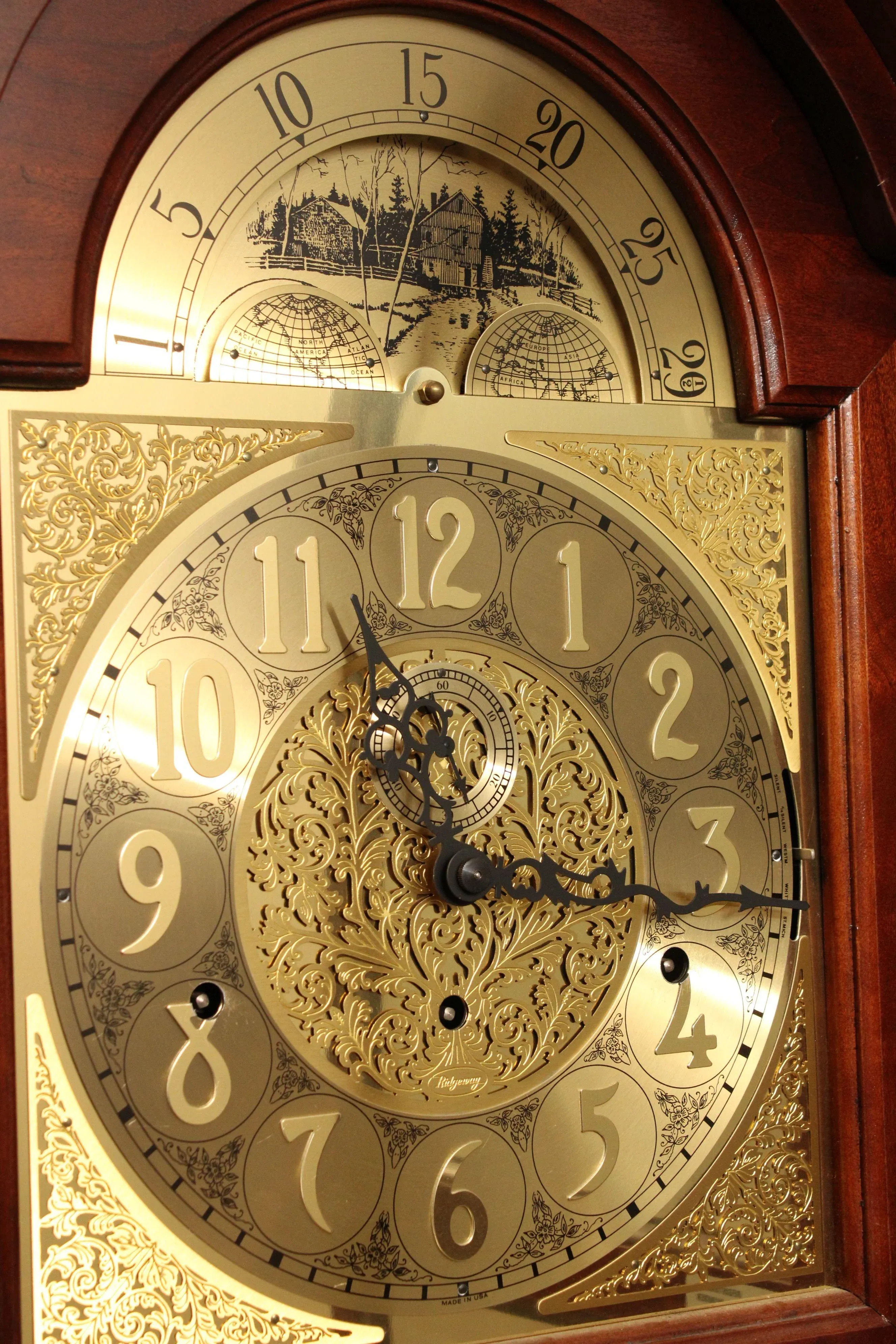 Late 20th Century Ridgeway Traditional Cherry Tall Case
