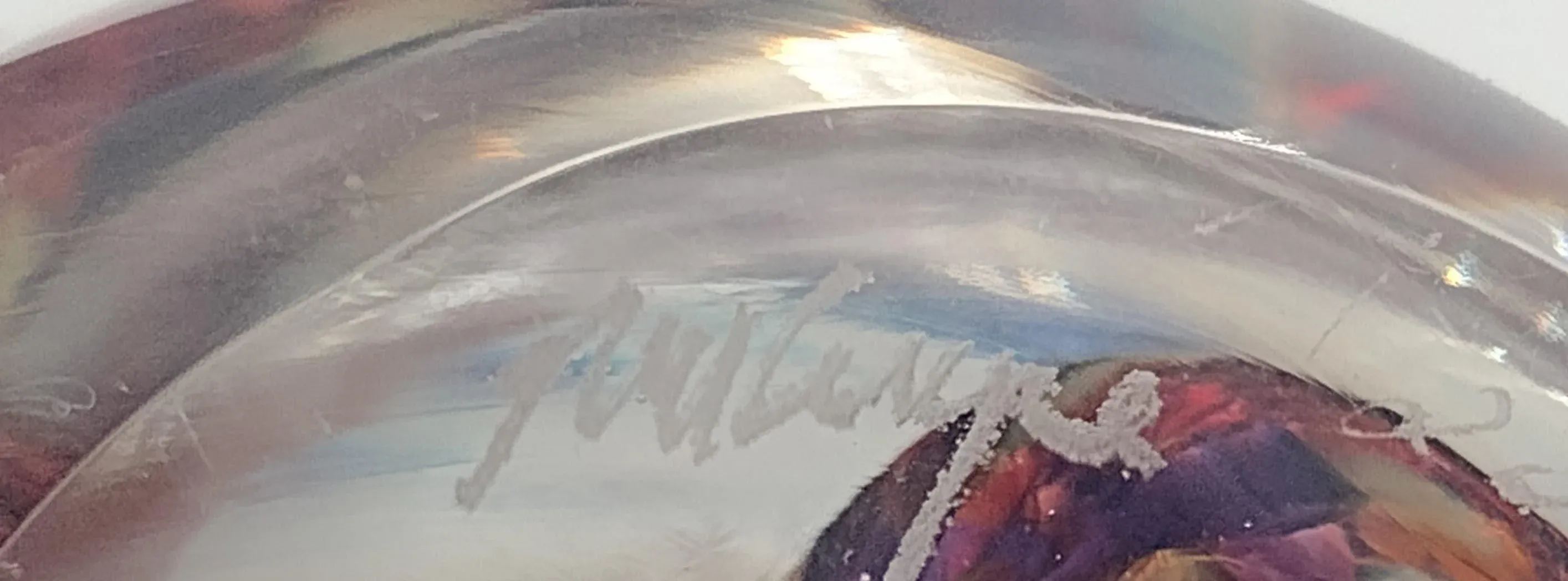 Signed 2007 Handblown Art Glass Paperweight – Vivid Swirl Pattern