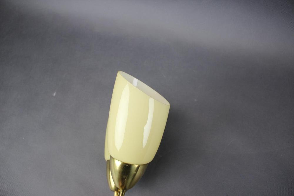 Mid-Century Brass and Glass Wall Light from Kamenický Šenov, Czechoslovakia, 1960s
