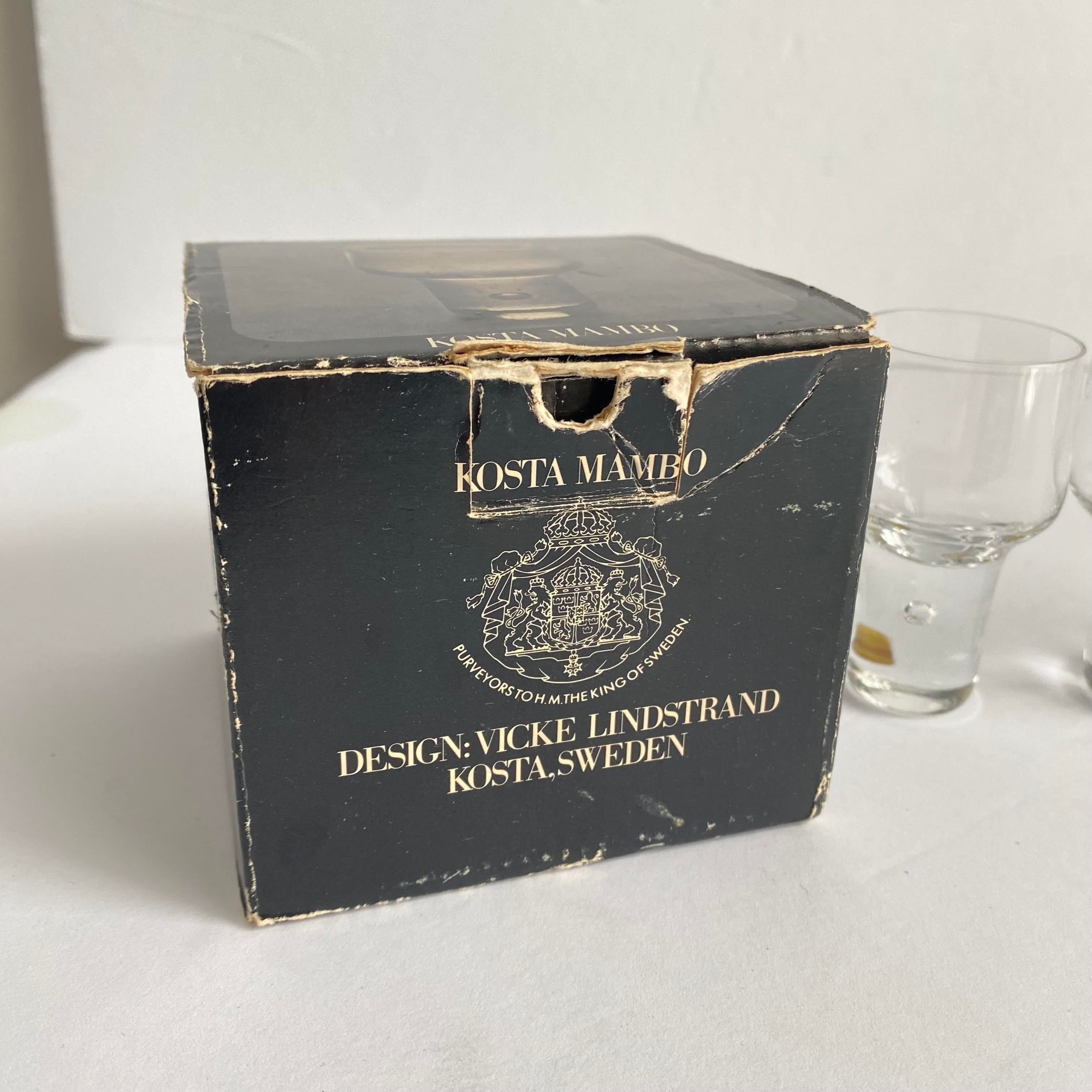 Kosta Boda Mambo Shot Cordial Liqueur Glasses Small Glass Desert