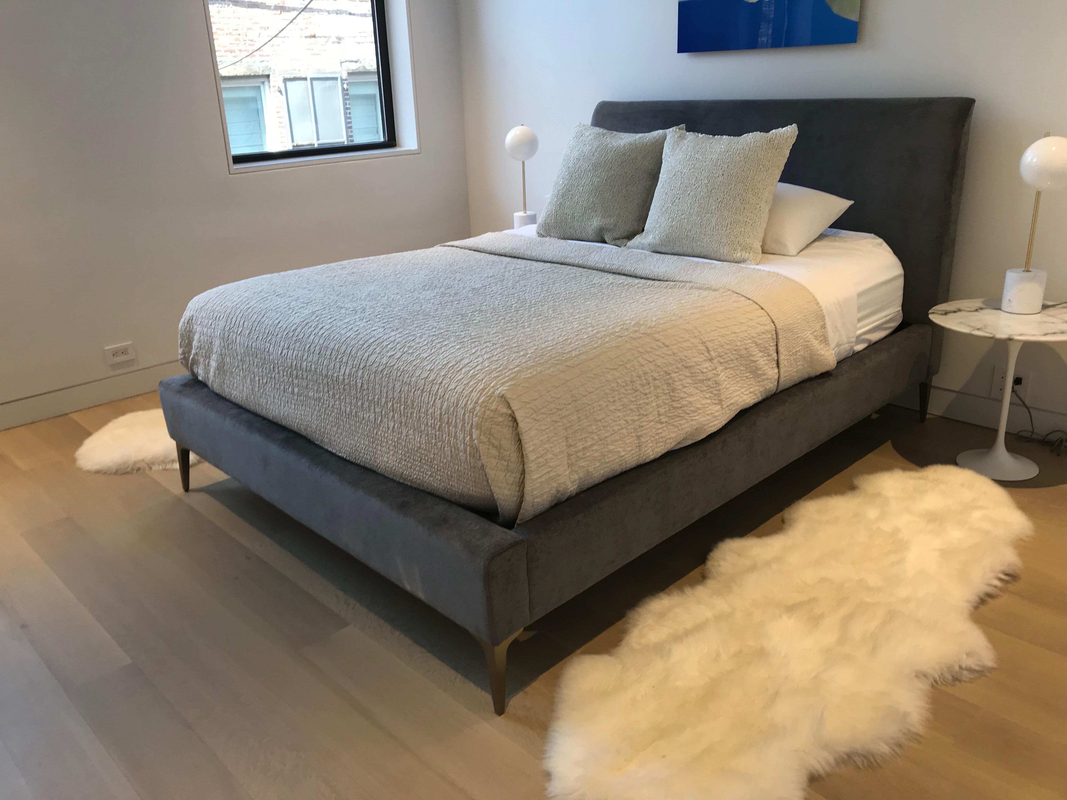 West Elm Andes Deco Upholstered Queen Bed Chairish