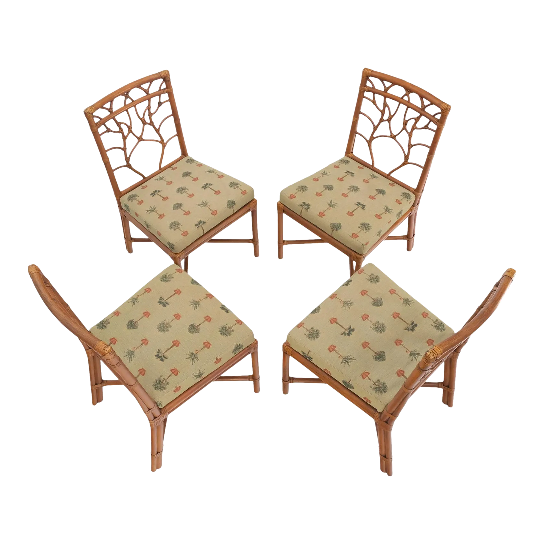 Set of 4 Bamboo MidCentury Modern Dining Chairs Chairish